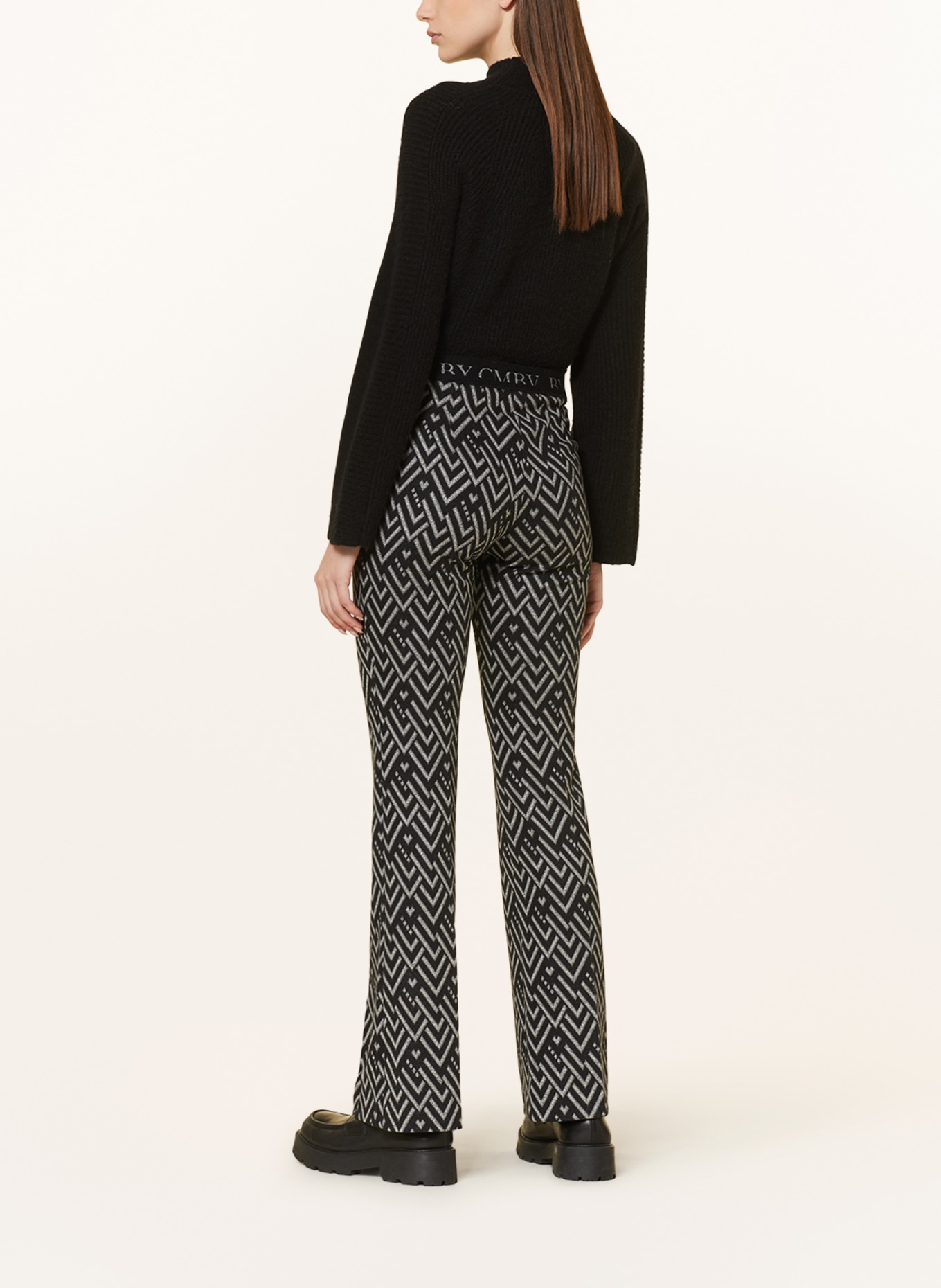 CAMBIO Jersey trousers FLOWER, Color: BLACK/ GRAY (Image 3)