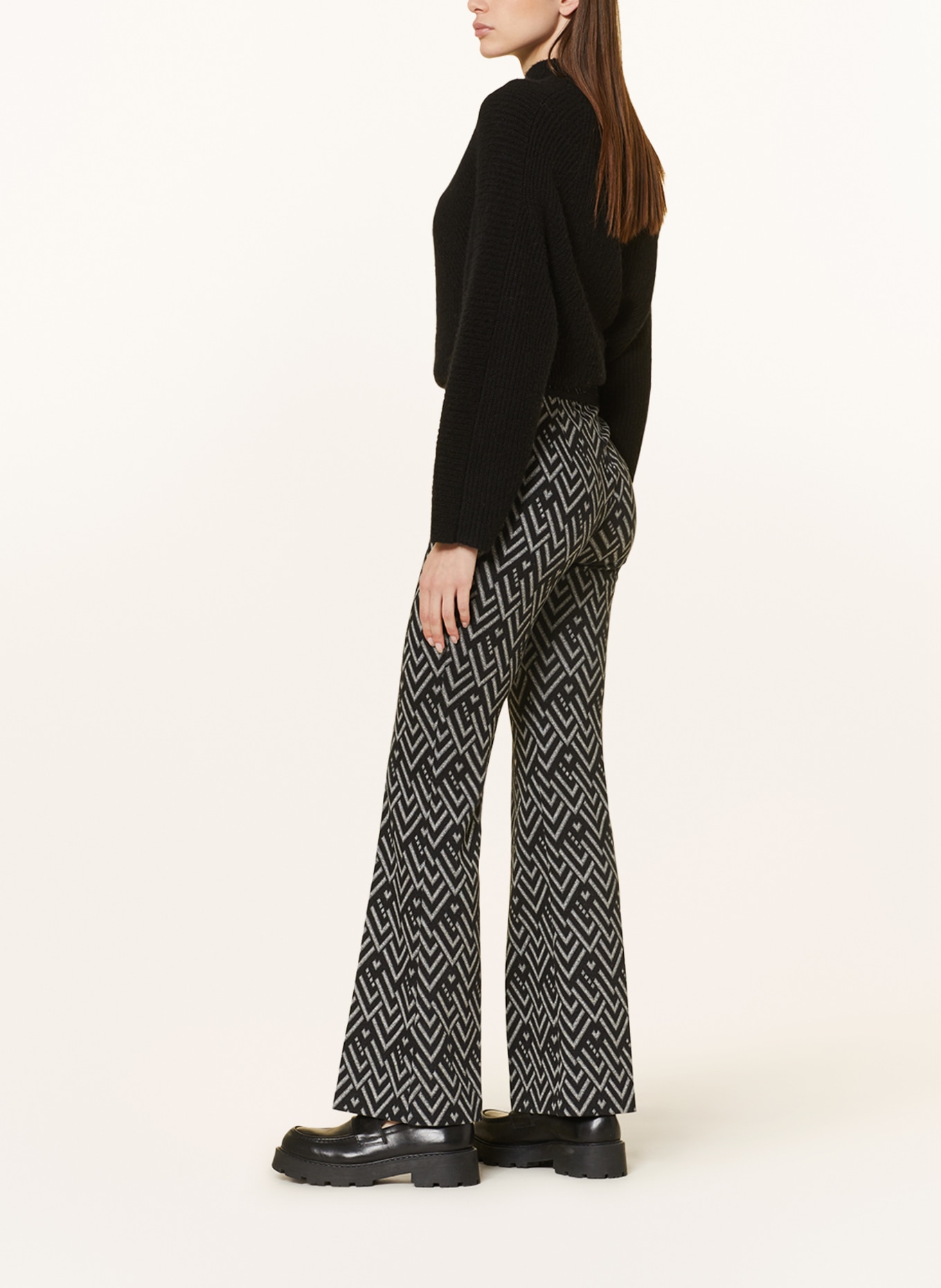 CAMBIO Jersey trousers FLOWER, Color: BLACK/ GRAY (Image 4)