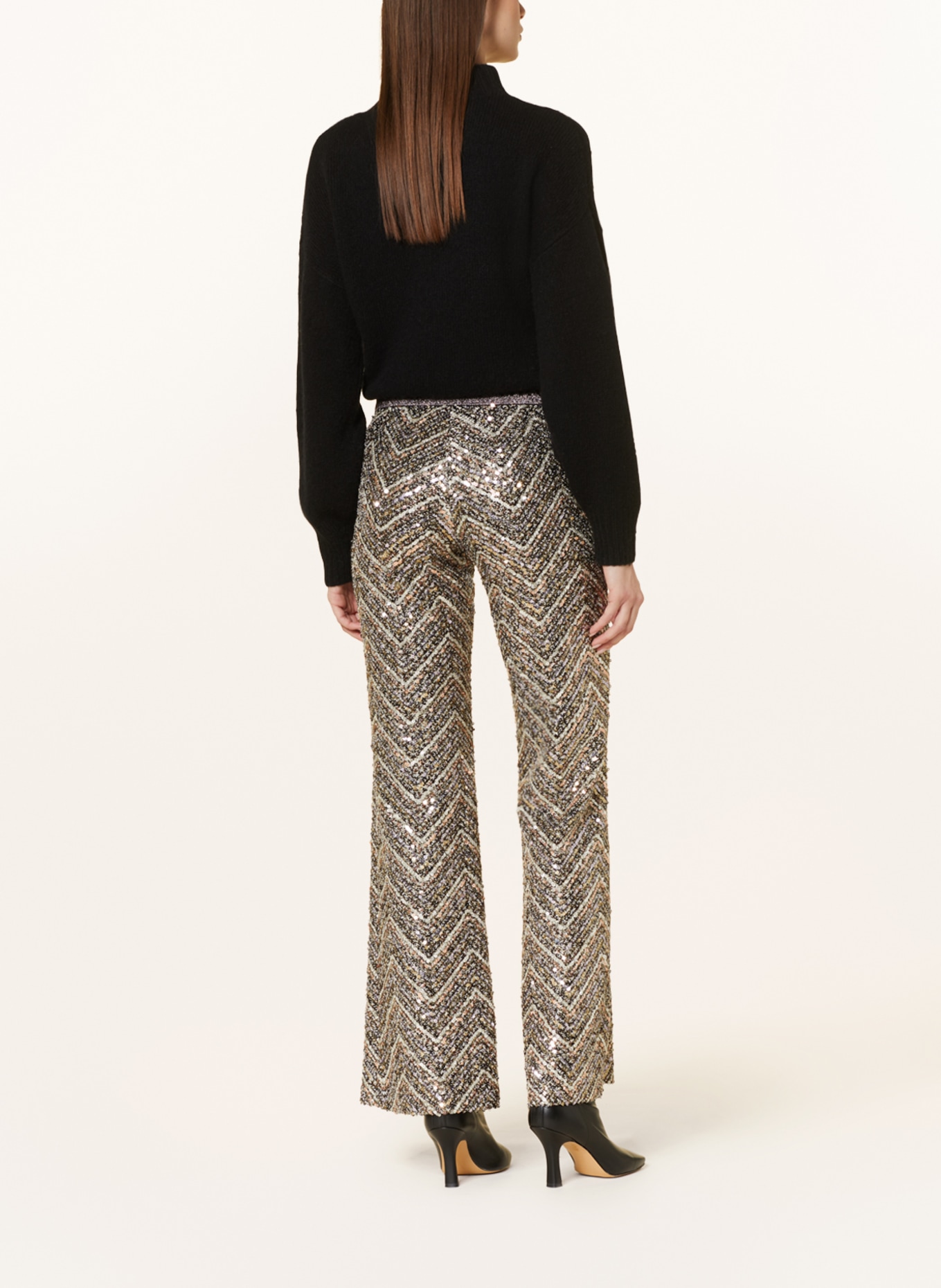 CAMBIO Trousers FRANCIS with sequins, Color: BLACK/ CREAM/ GOLD (Image 3)