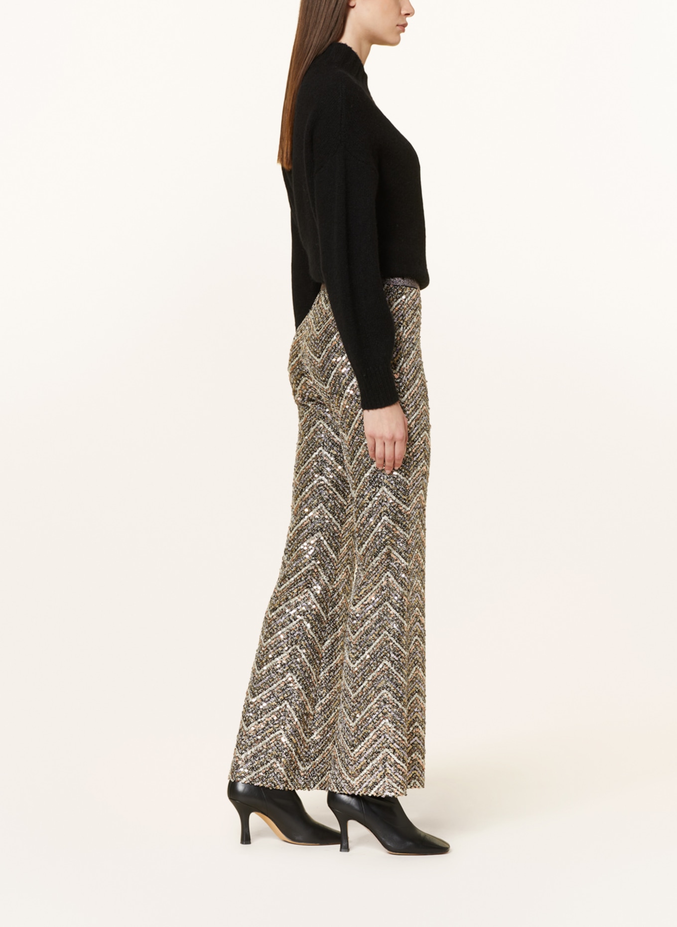 CAMBIO Trousers FRANCIS with sequins, Color: BLACK/ CREAM/ GOLD (Image 4)