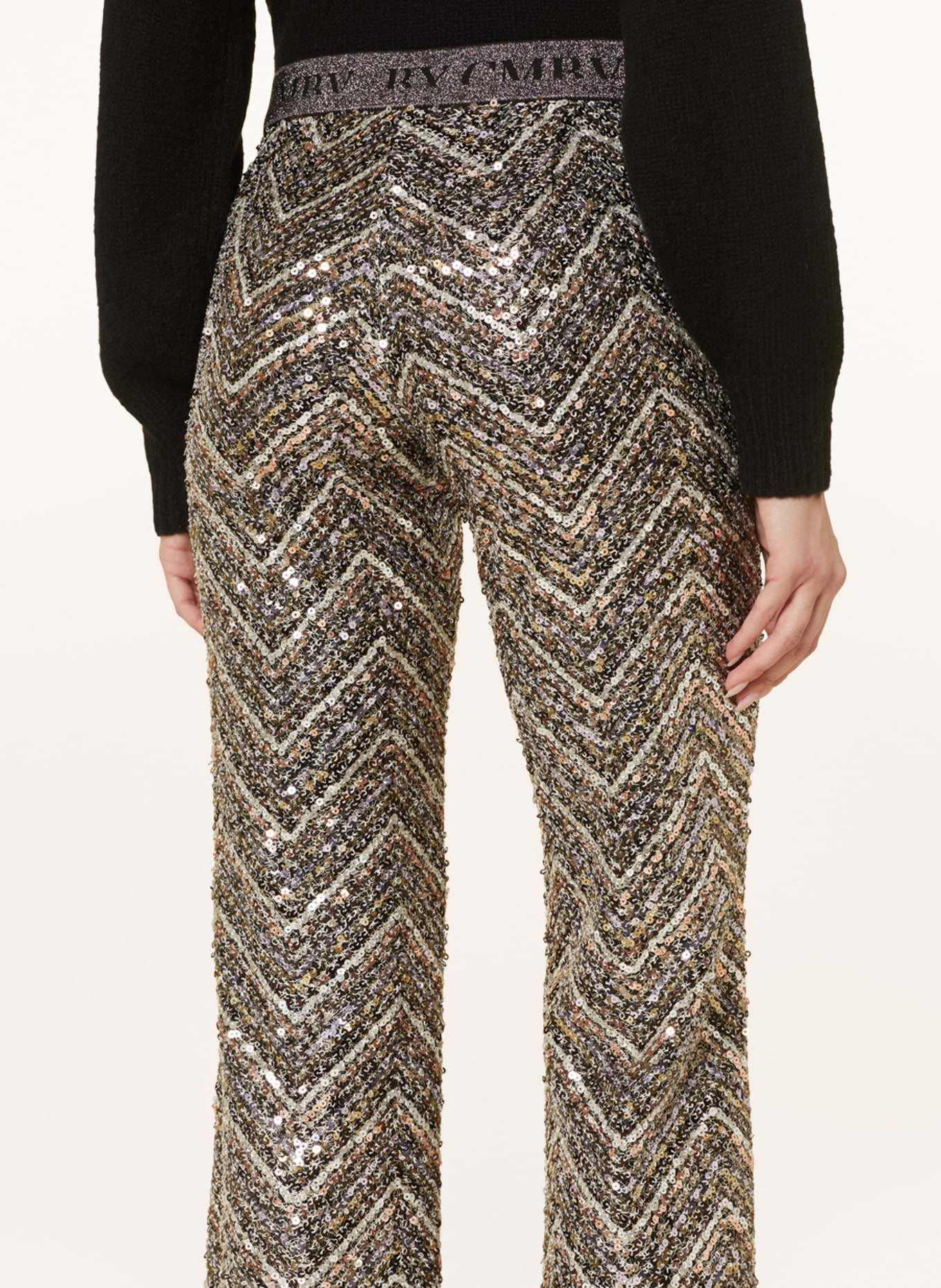 CAMBIO Trousers FRANCIS with sequins, Color: BLACK/ CREAM/ GOLD (Image 5)