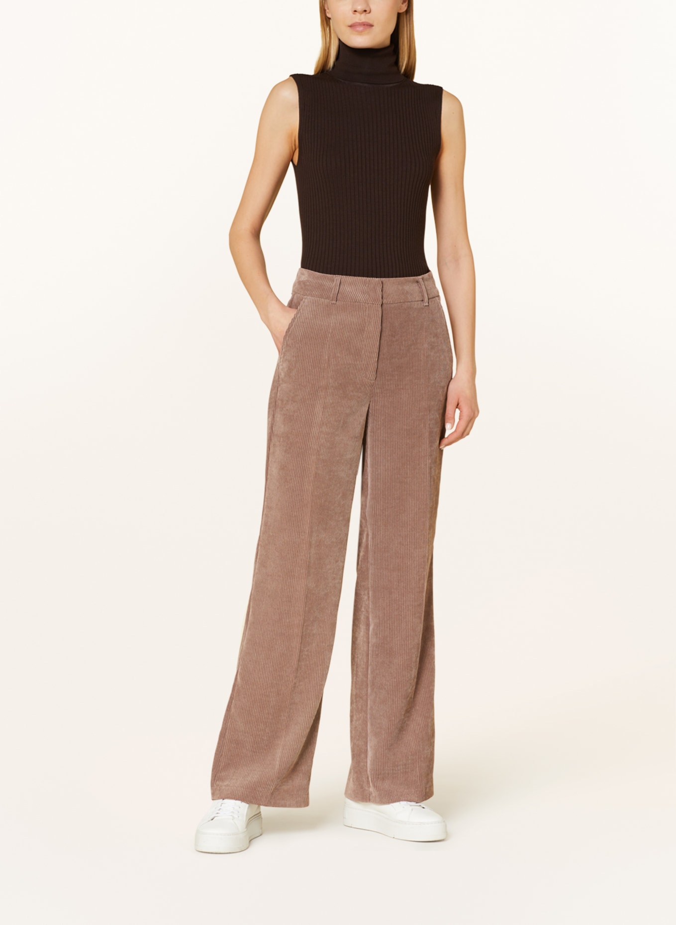 CAMBIO Wide leg trousers AMELIE made of corduroy, Color: LIGHT BROWN (Image 2)