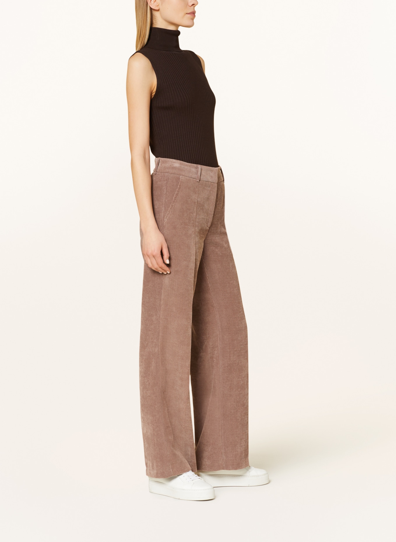 CAMBIO Wide leg trousers AMELIE made of corduroy, Color: LIGHT BROWN (Image 4)