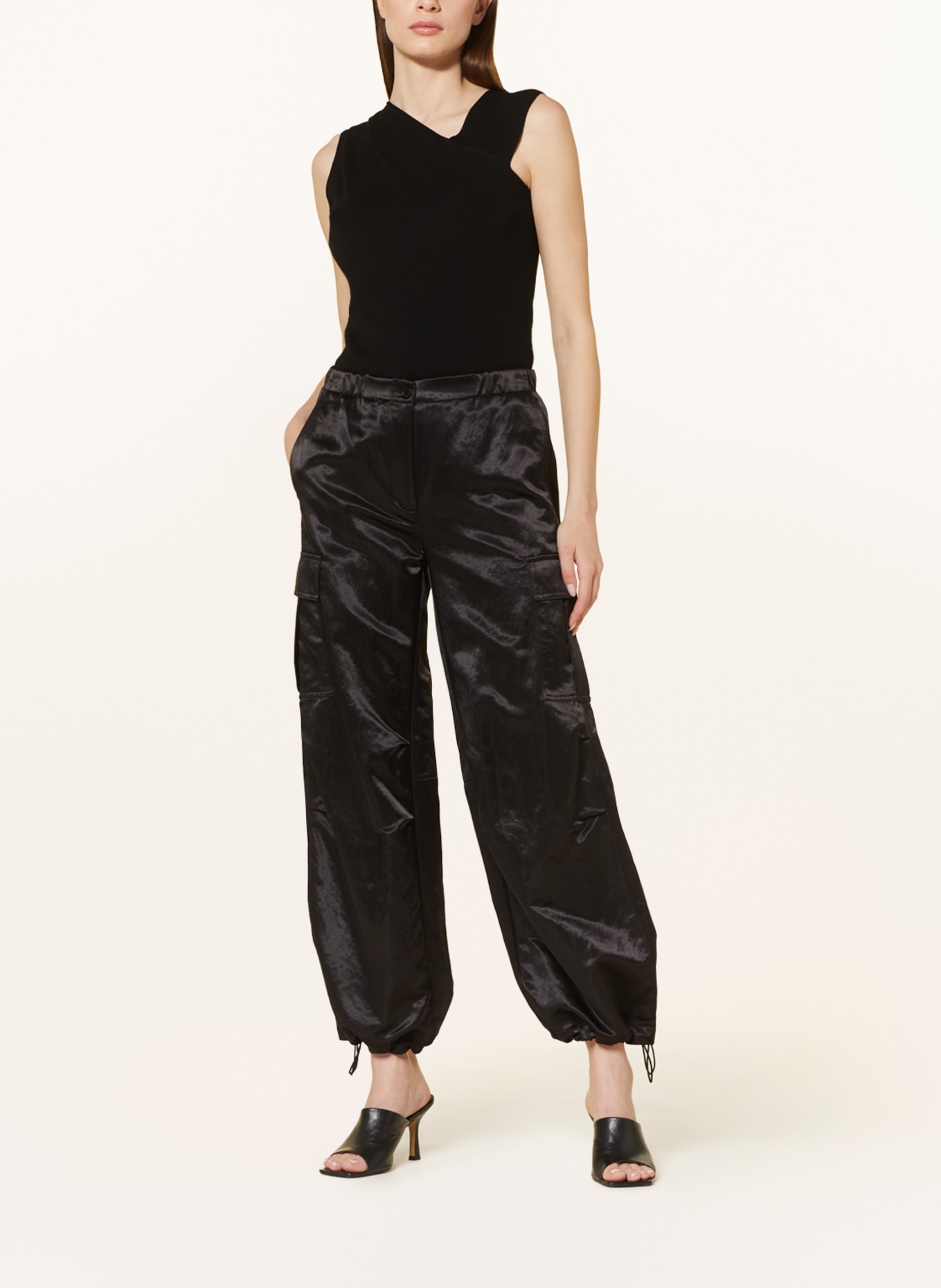 Buy wholesale Slim fit pants | black stretch velvet | MORGAN