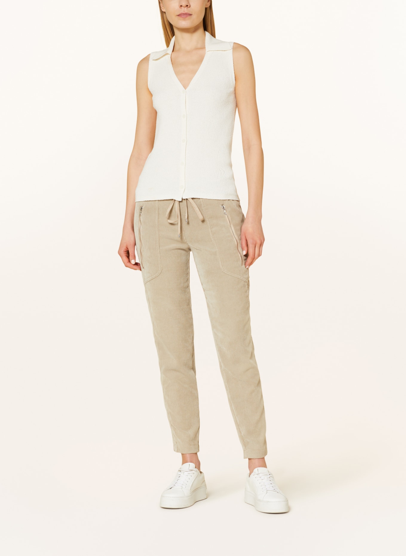 CAMBIO Corduroy trousers JORDEN UTILITY in jogger style, Color: BEIGE (Image 2)