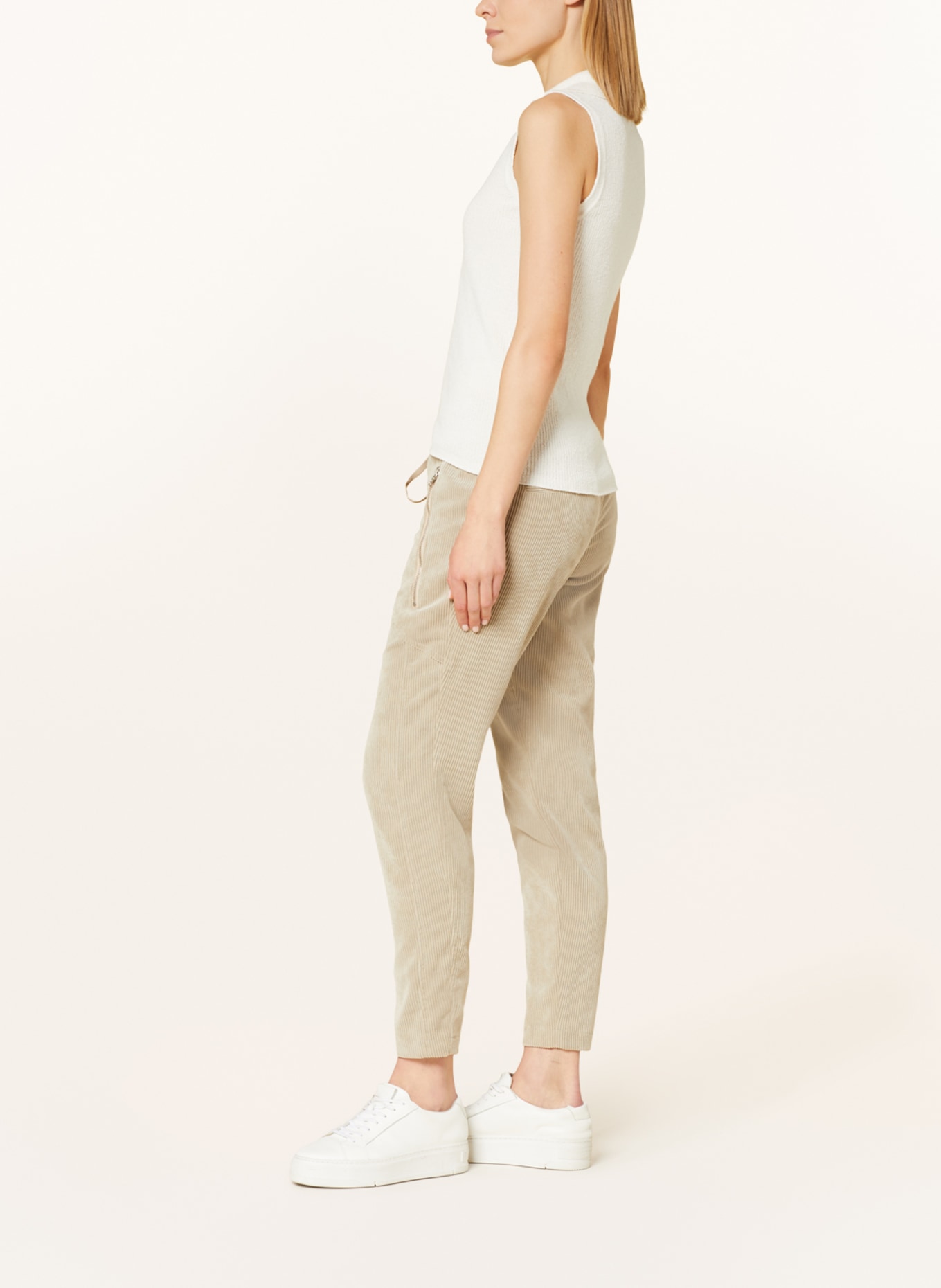 CAMBIO Corduroy trousers JORDEN UTILITY in jogger style, Color: BEIGE (Image 4)