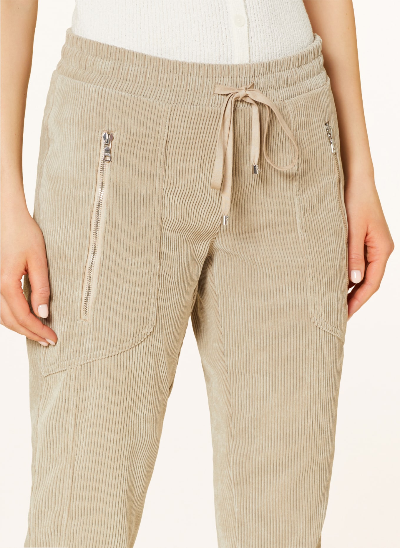CAMBIO Corduroy trousers JORDEN UTILITY in jogger style, Color: BEIGE (Image 5)