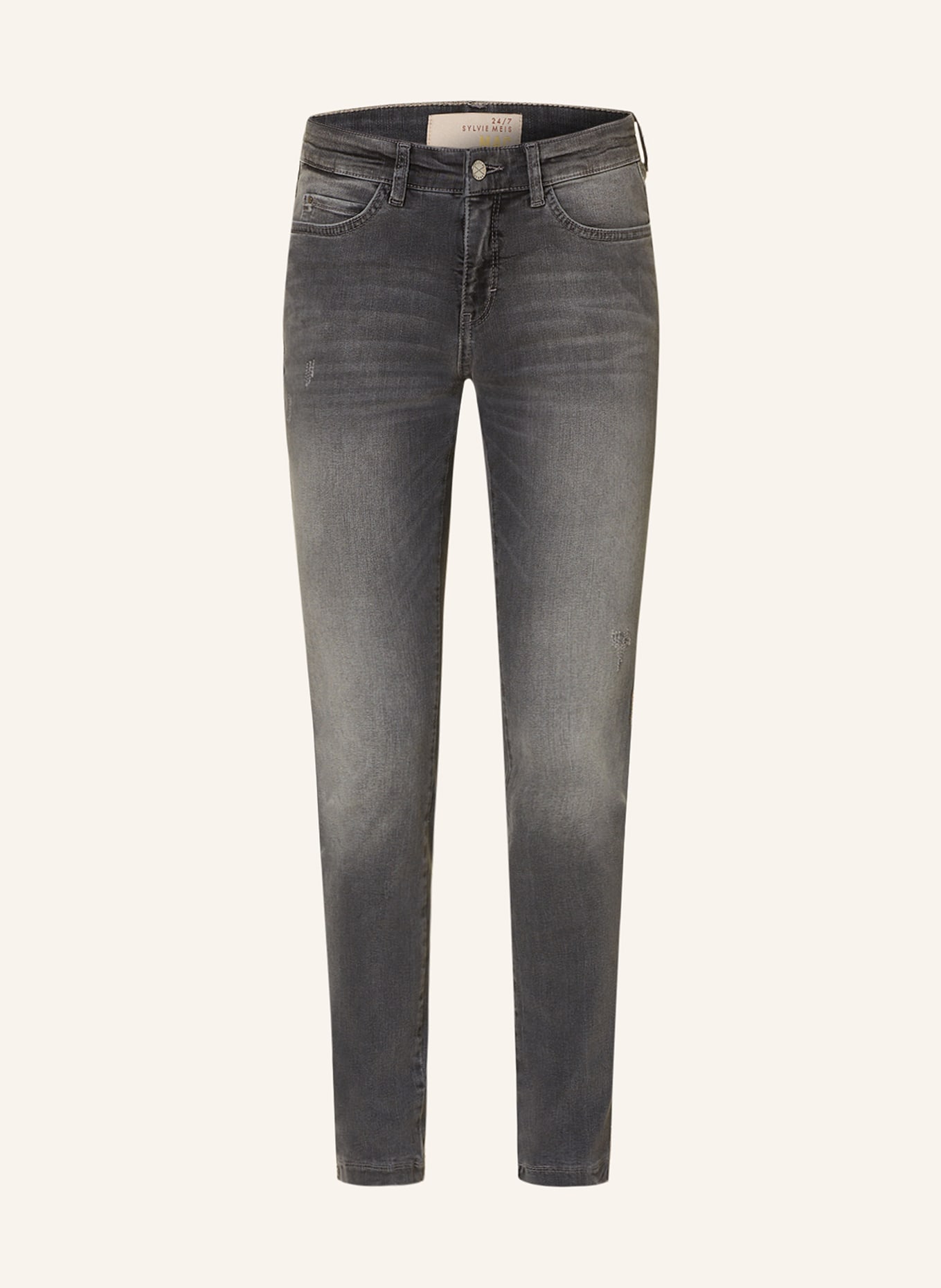 MAC Skinny Jeans DREAM SKINNY mit Schmucksteinen, Farbe: D393 light anthra used (Bild 1)