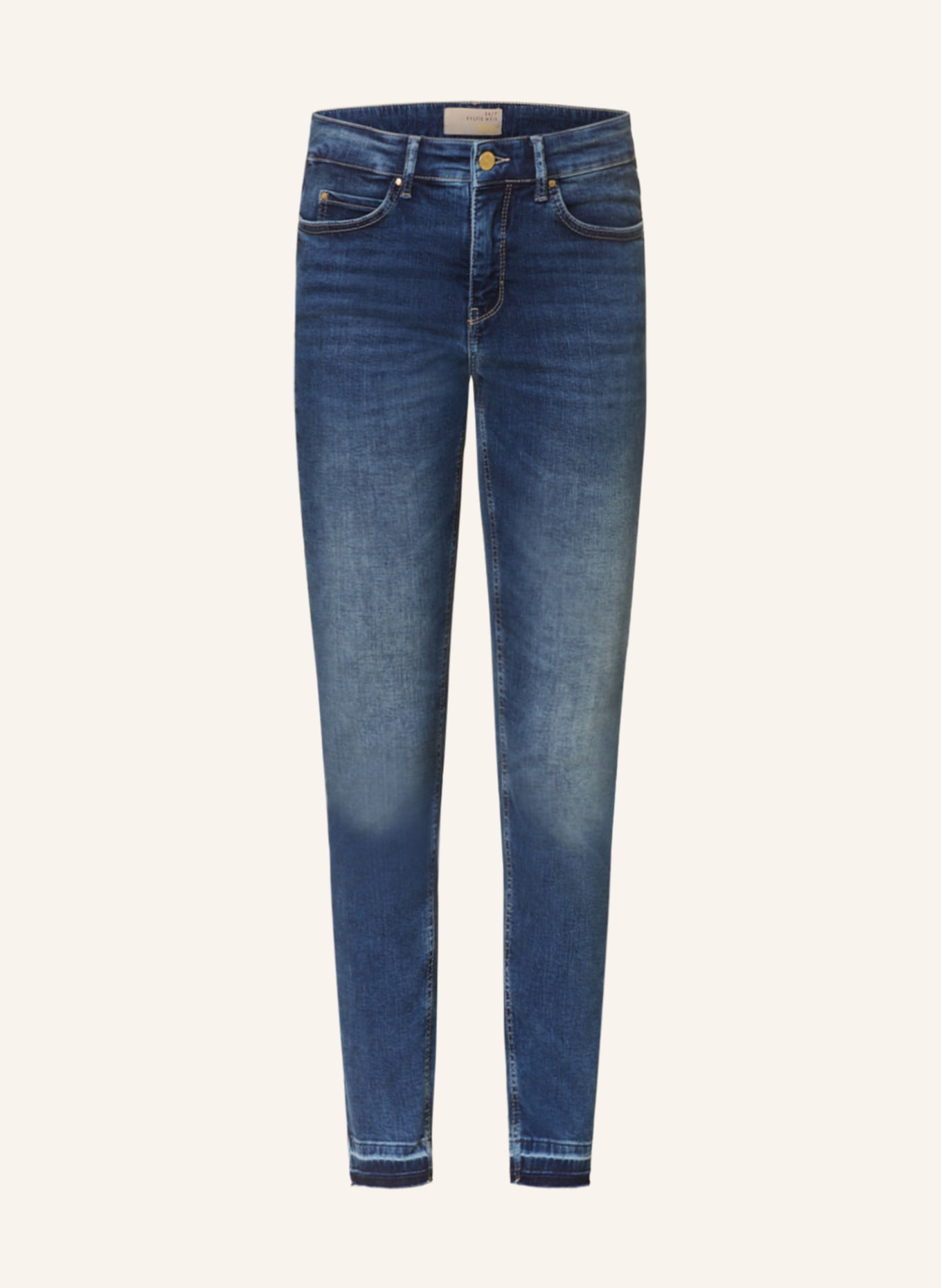 MAC Skinny Jeans DREAM SKINNY, Farbe: D658 authentic blue open hem (Bild 1)