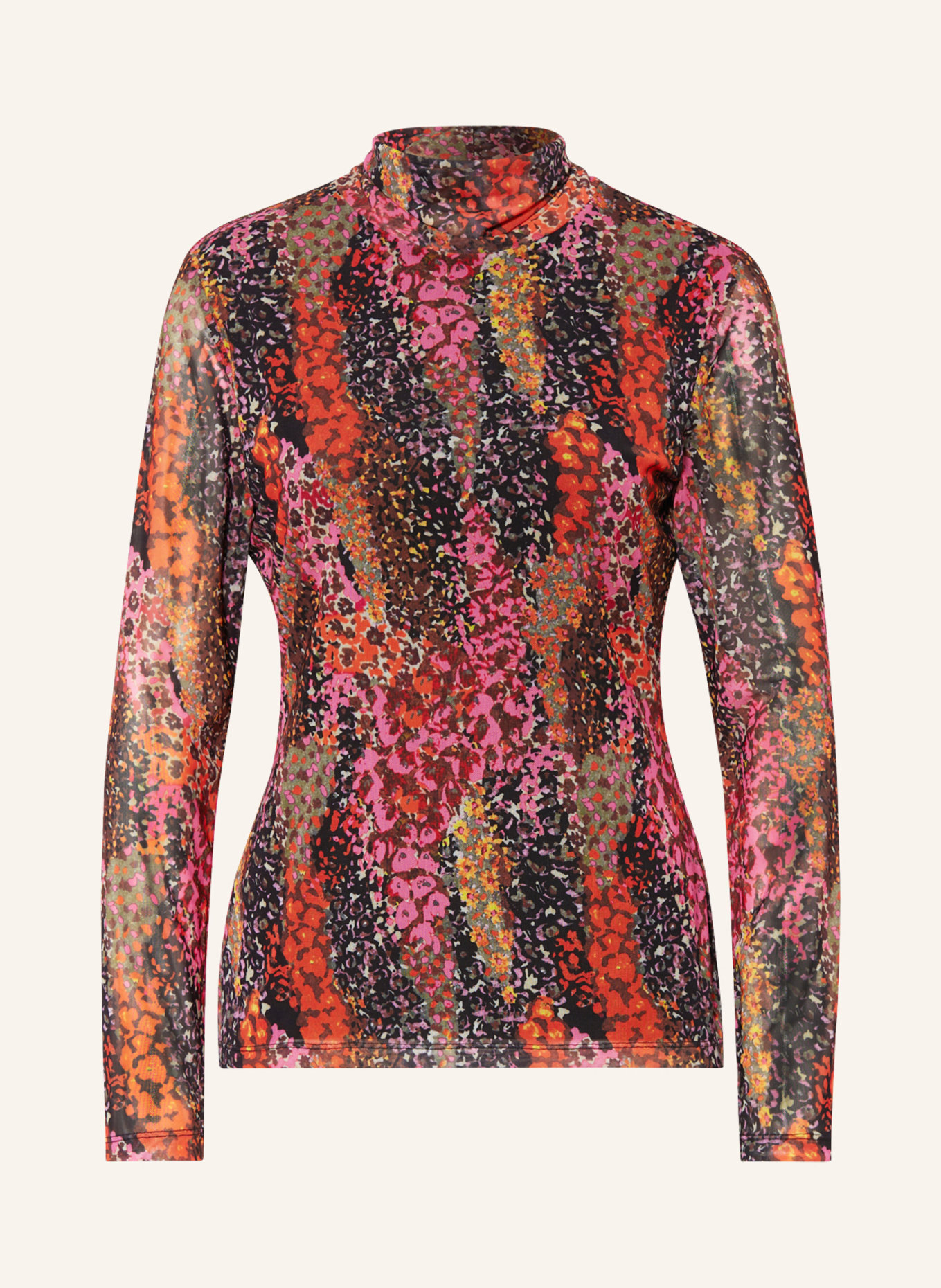 darling harbour Long sleeve shirt in mesh, Color: BLACK/ RED/ OLIVE (Image 1)