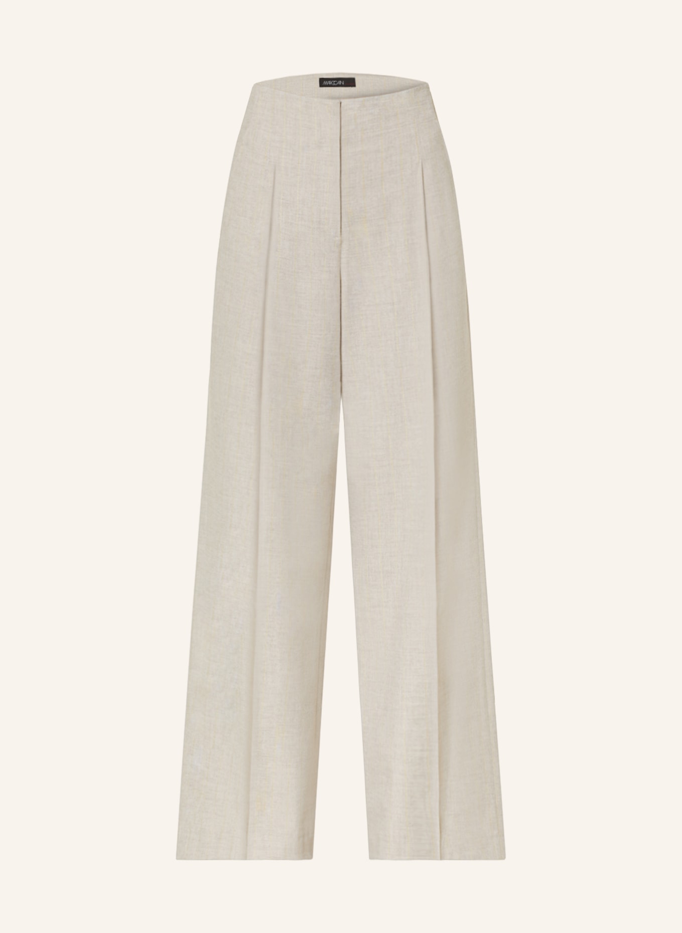 MARC CAIN Wide leg trousers with glitter thread, Color: 178 dark sand (Image 1)