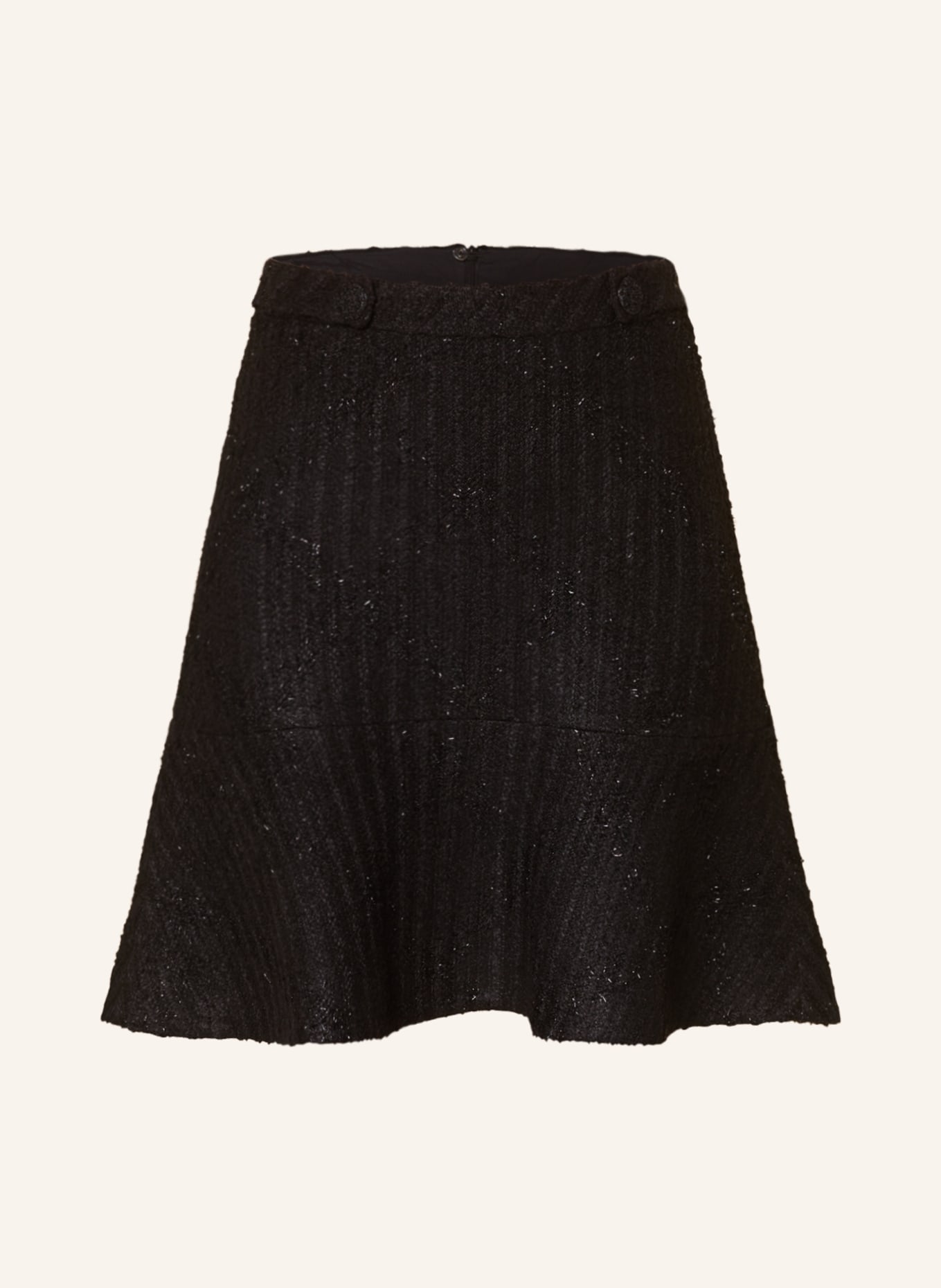 MARC CAIN Spódnica z błyszczącą przędzą: 900 BLACK