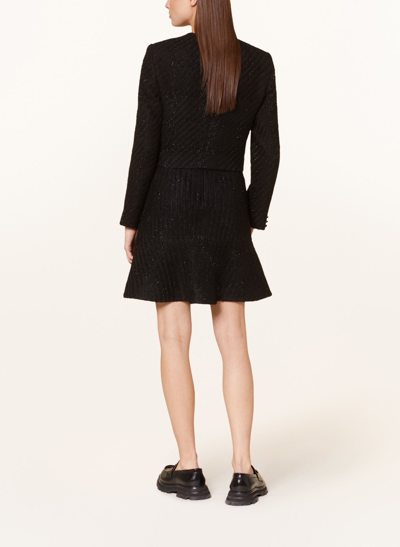 MARC CAIN Spódnica z błyszczącą przędzą: 900 BLACK