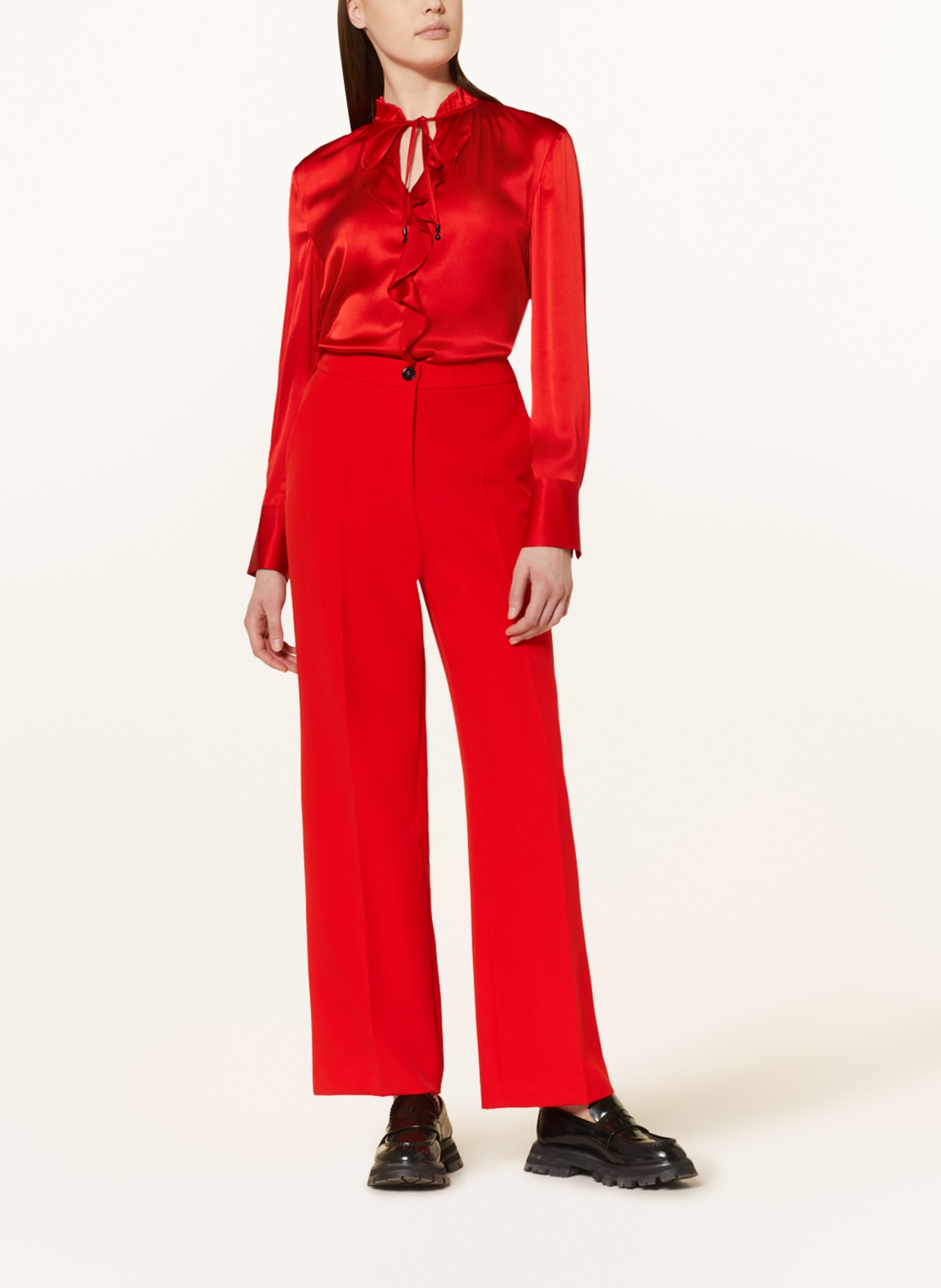 MARC CAIN Shirt blouse in silk, Color: 270 bright fire red (Image 2)