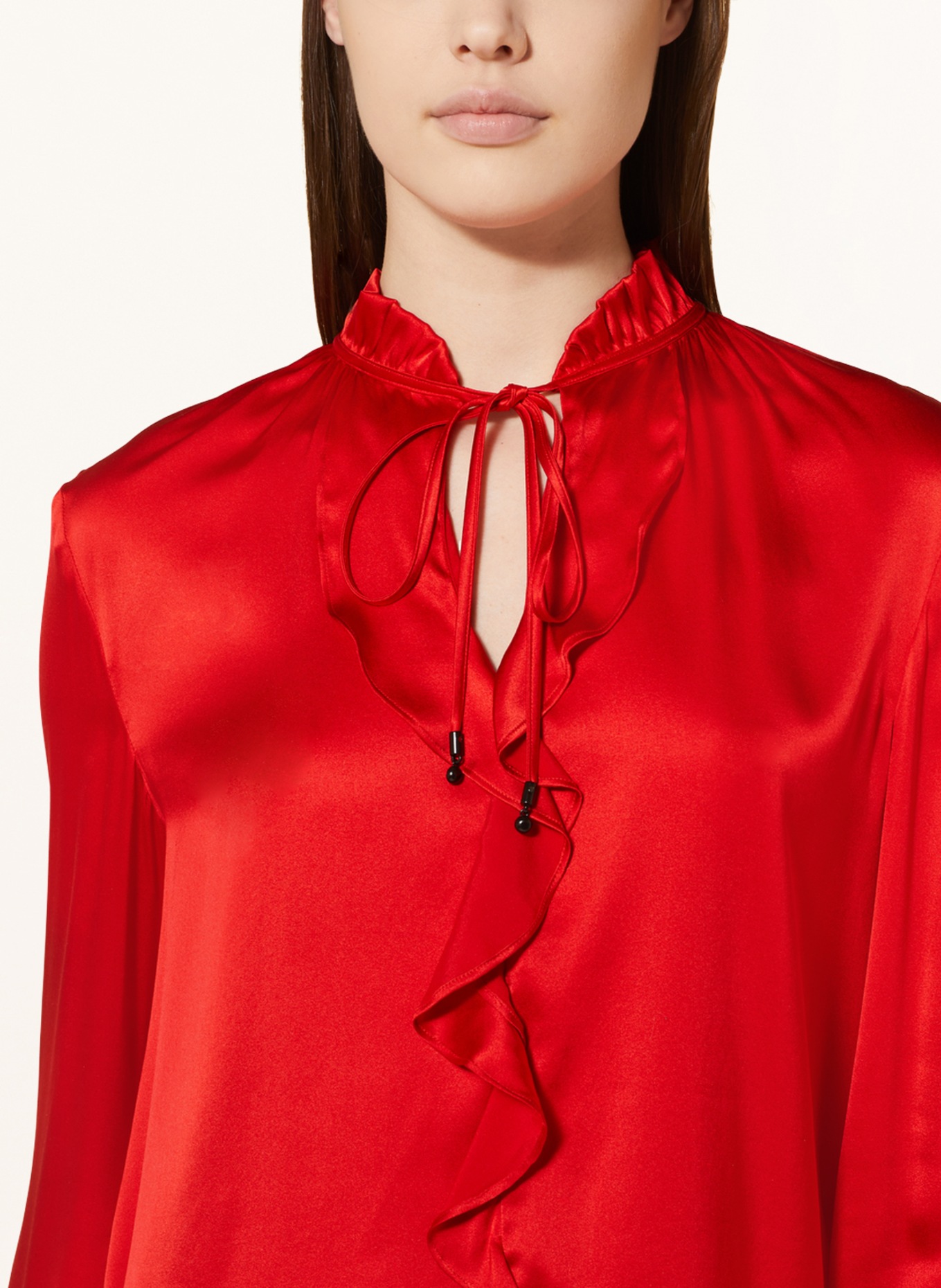 MARC CAIN Shirt blouse in silk, Color: 270 bright fire red (Image 4)