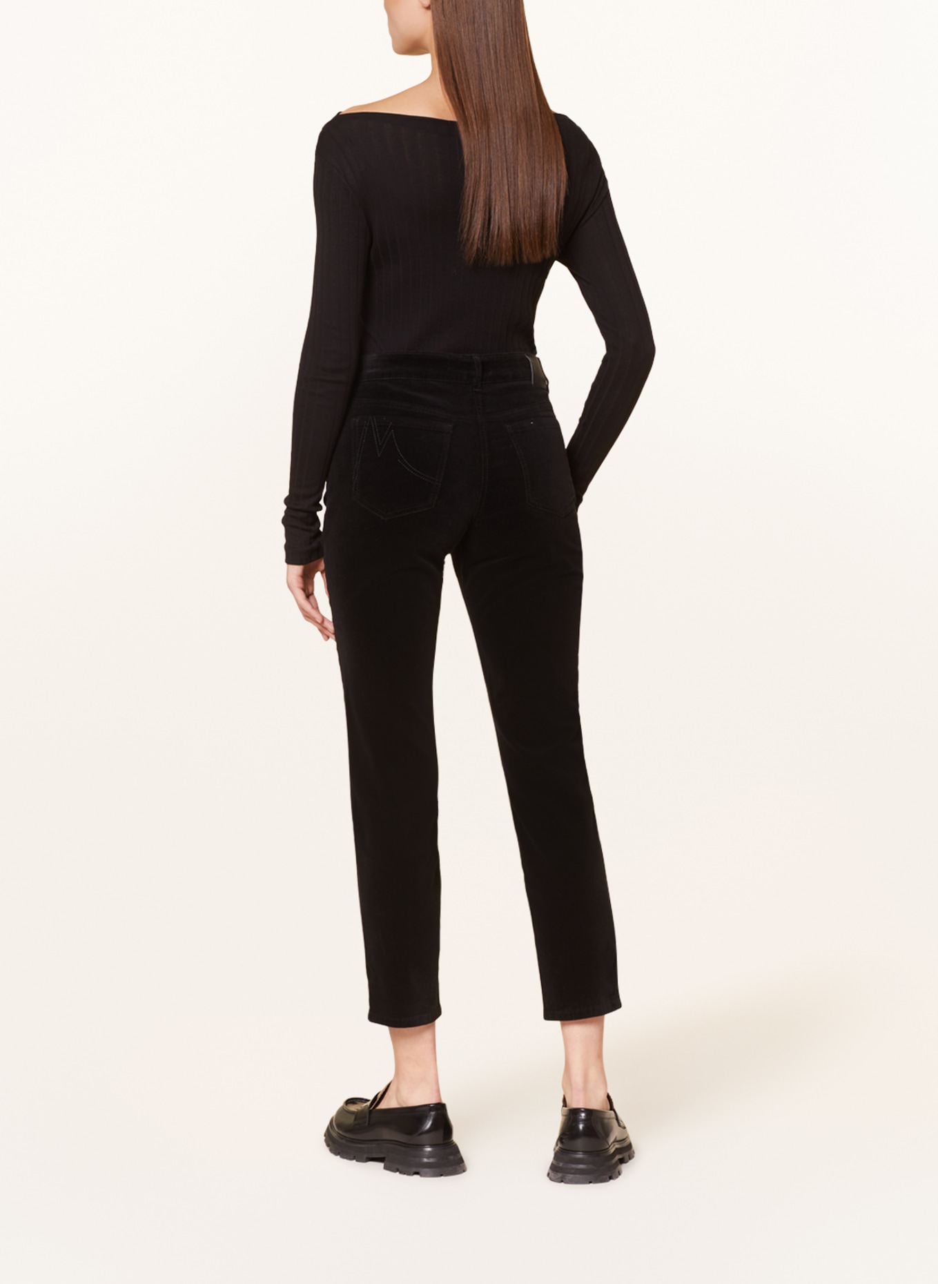 MARC CAIN Velvet trousers SILEA, Color: 900 BLACK (Image 3)