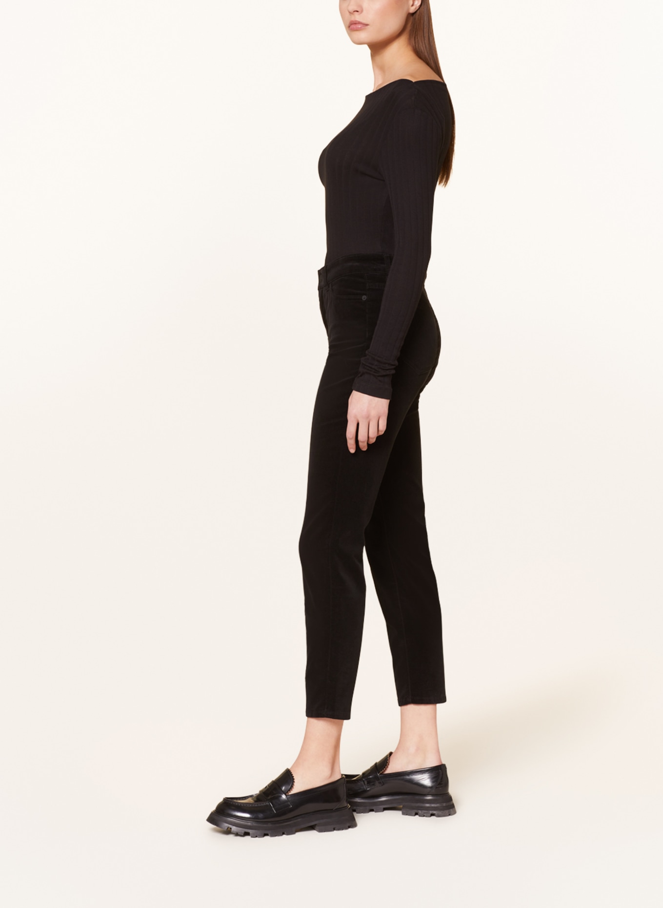 MARC CAIN Velvet trousers SILEA, Color: 900 BLACK (Image 4)