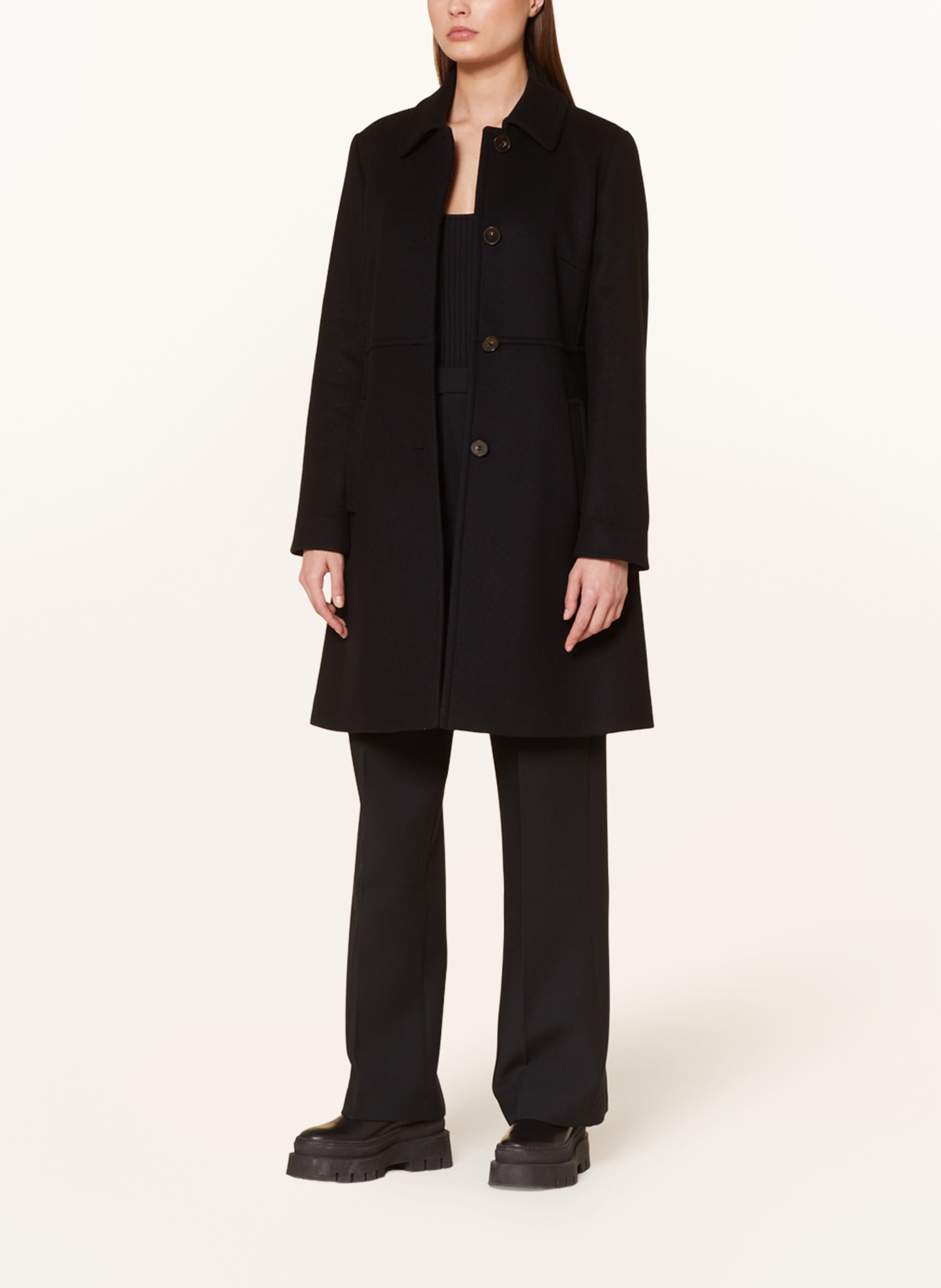 MARC CAIN Wool coat, Color: 900 BLACK (Image 2)