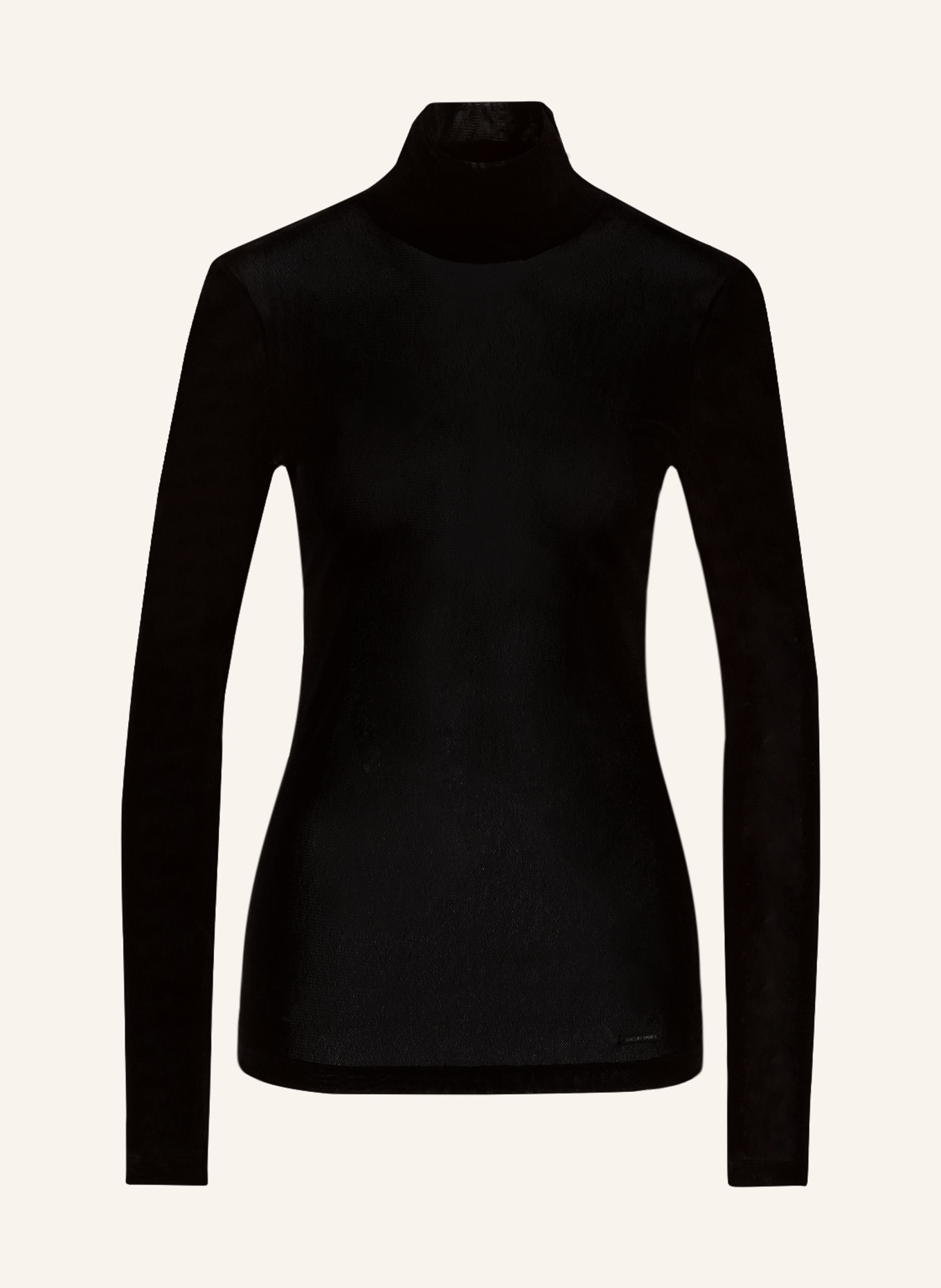 MARC CAIN Long sleeve shirt in velour, Color: 900 BLACK (Image 1)