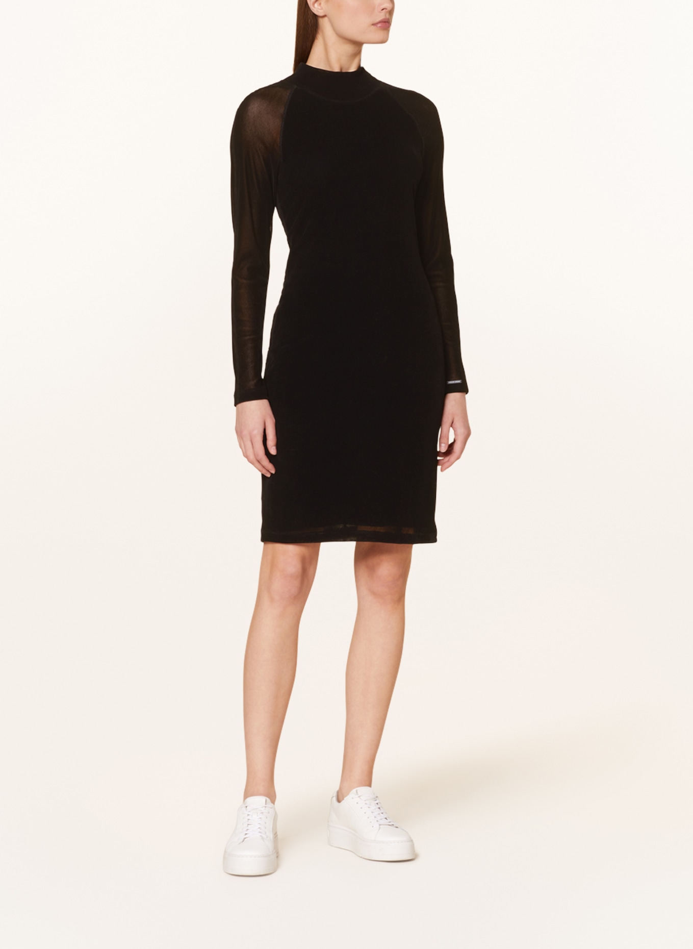 MARC CAIN Velour dress, Color: 900 BLACK (Image 2)