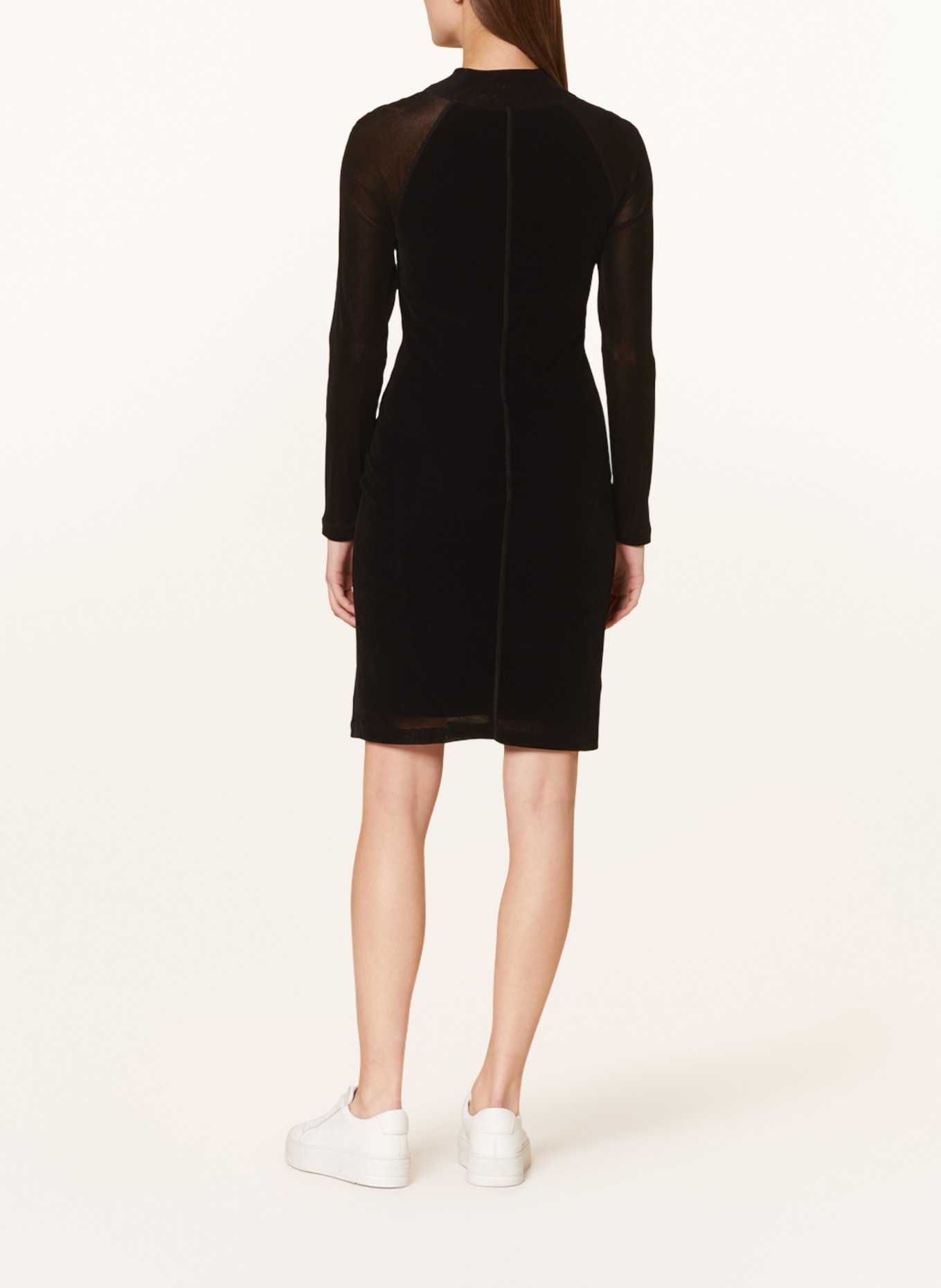 MARC CAIN Velour dress, Color: 900 BLACK (Image 3)