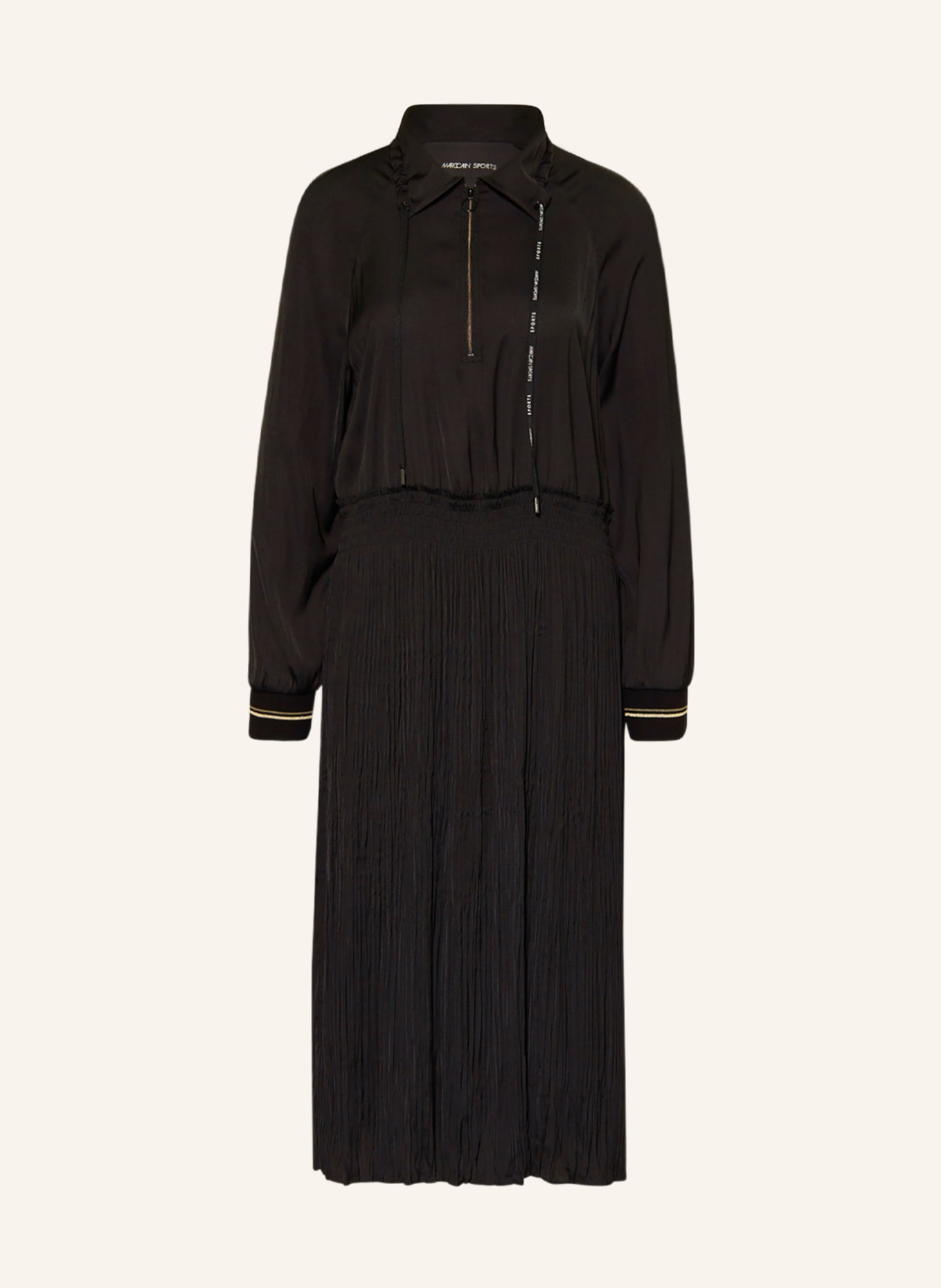 MARC CAIN Sukienka z plisami, Kolor: 900 BLACK (Obrazek 1)