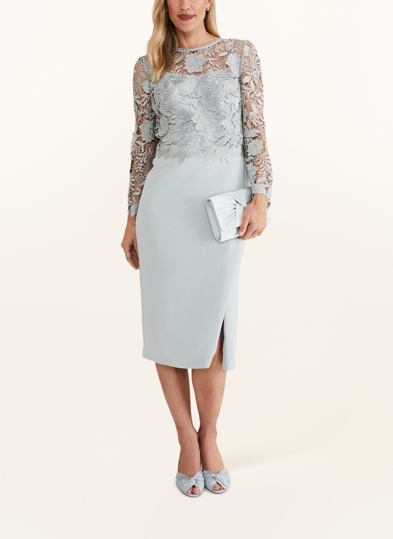 Phase Eight Cocktail dress ADELINE with lace, Color: LIGHT GRAY (Image 2)