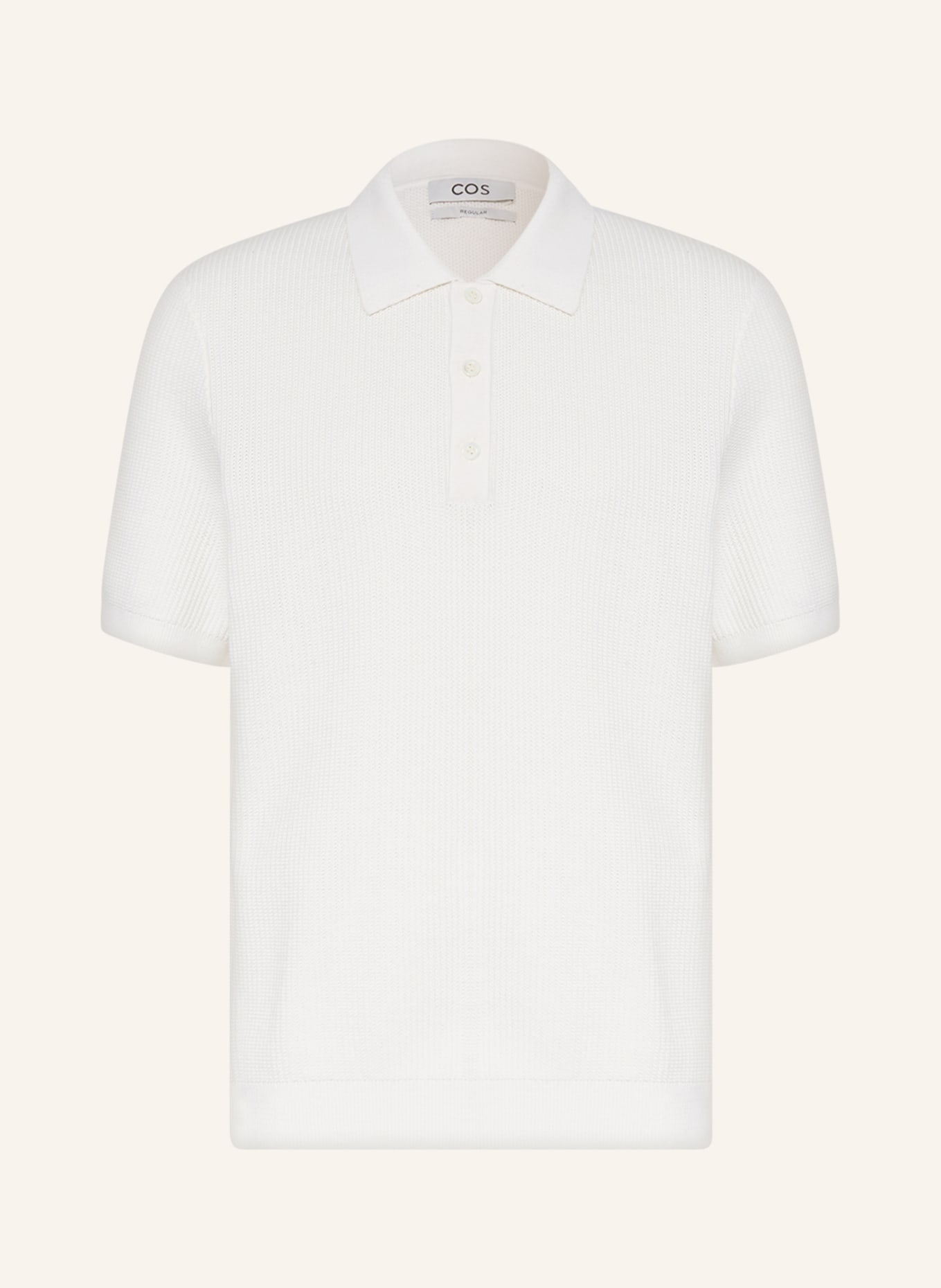 COS Knitted polo shirt, Color: WHITE (Image 1)