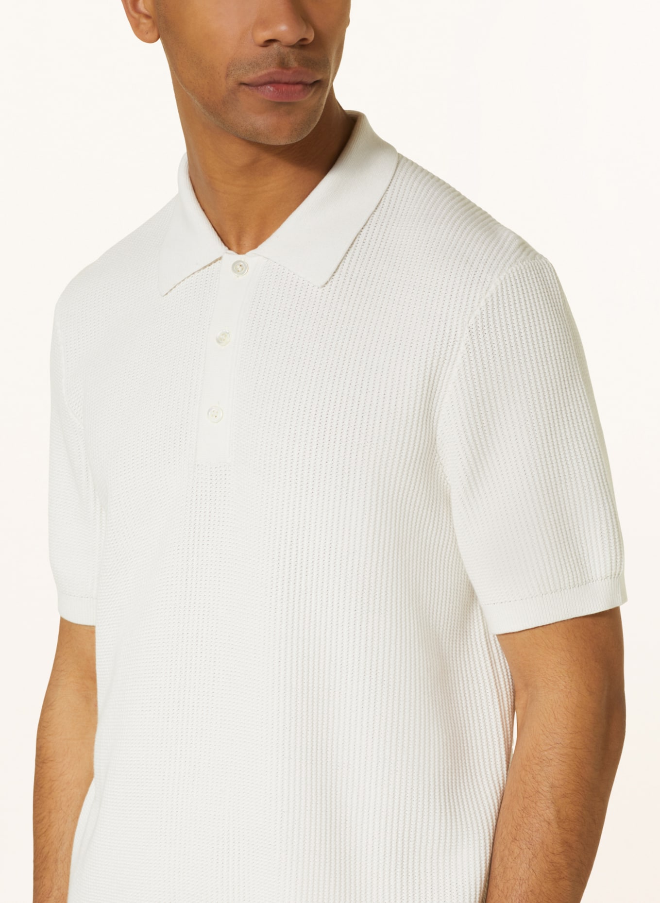 COS Knitted polo shirt, Color: WHITE (Image 4)