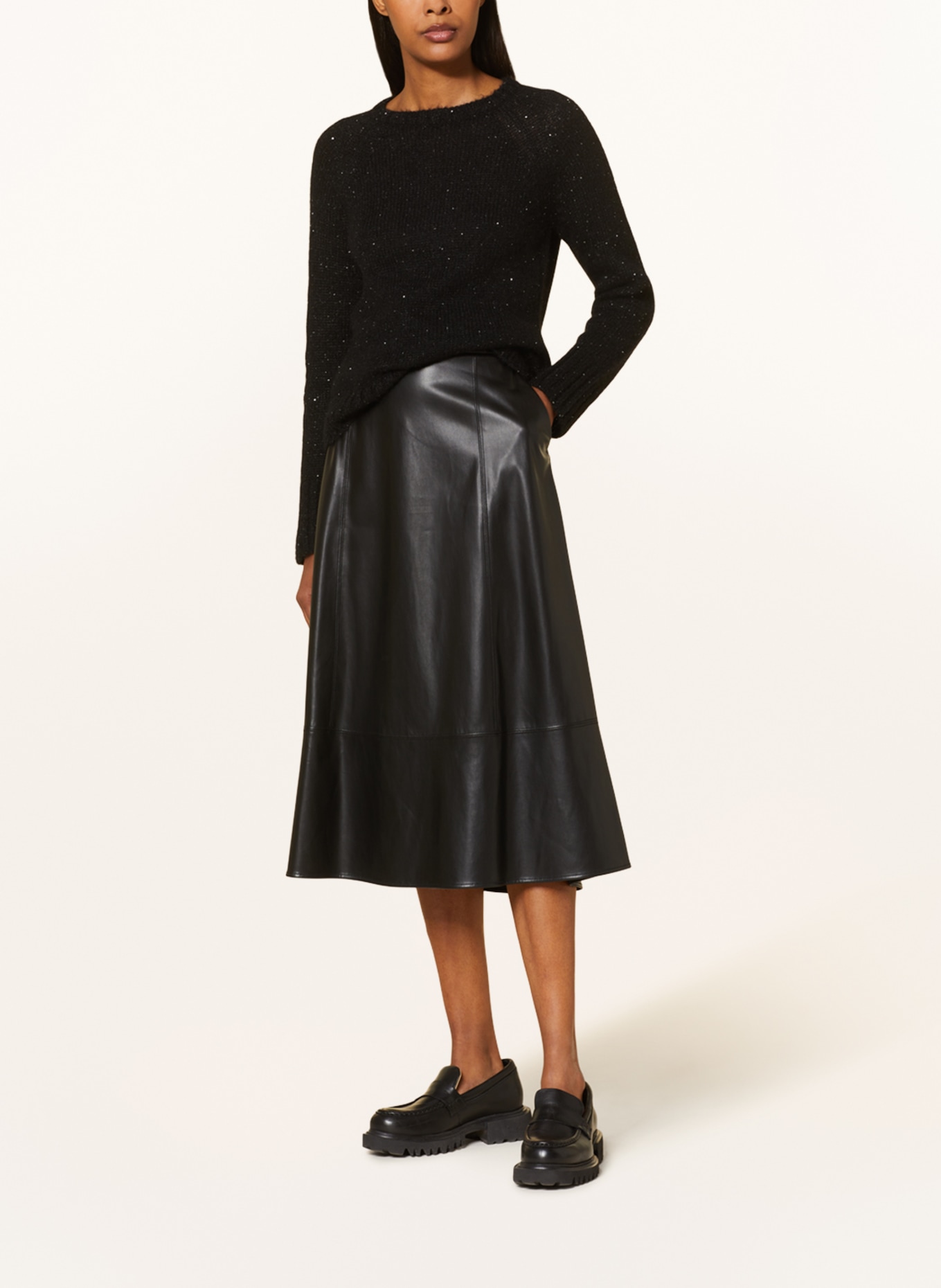MARELLA Skirt SCHIZZO leather look, Color: BLACK (Image 2)