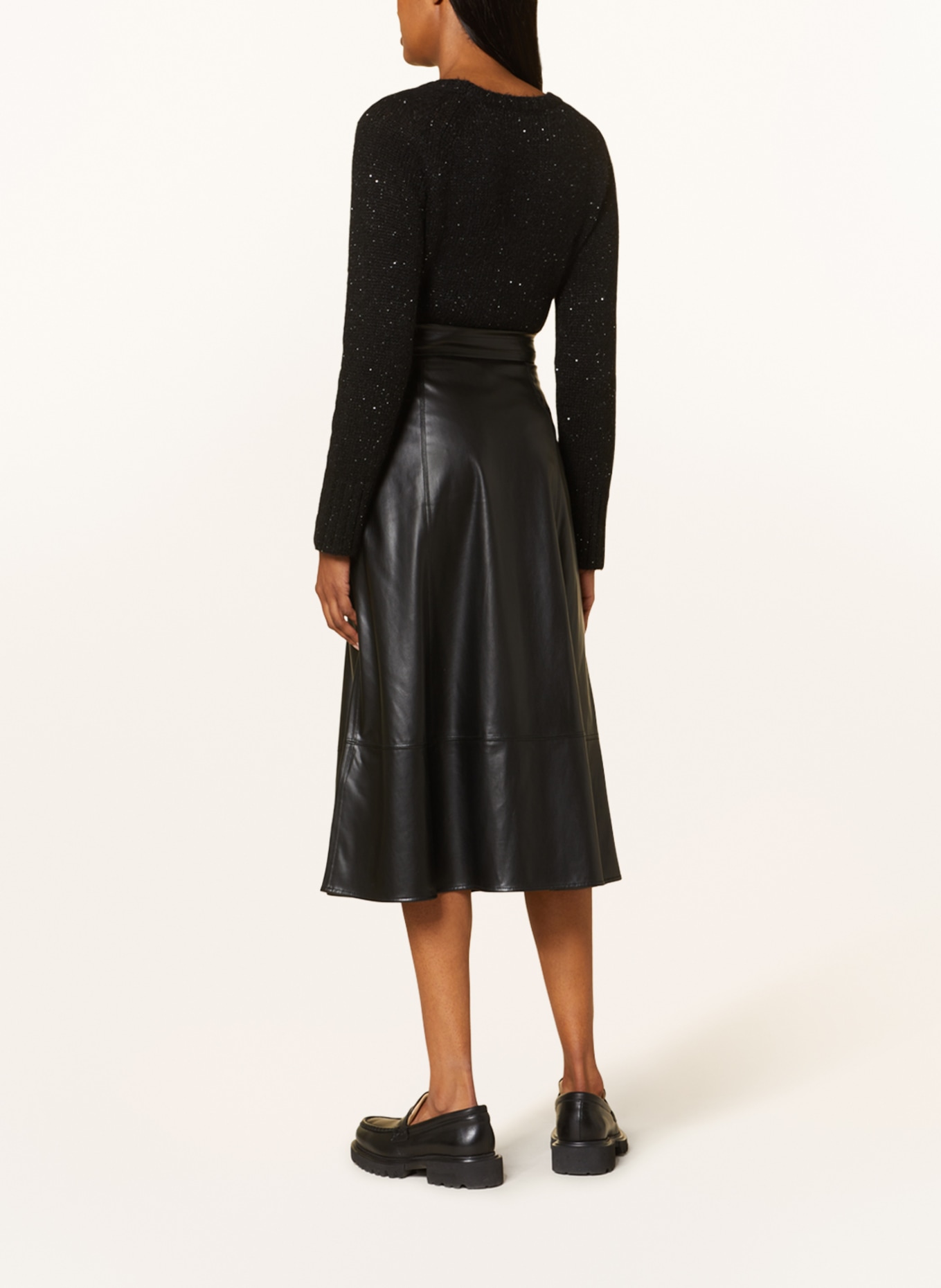 MARELLA Skirt SCHIZZO leather look, Color: BLACK (Image 3)