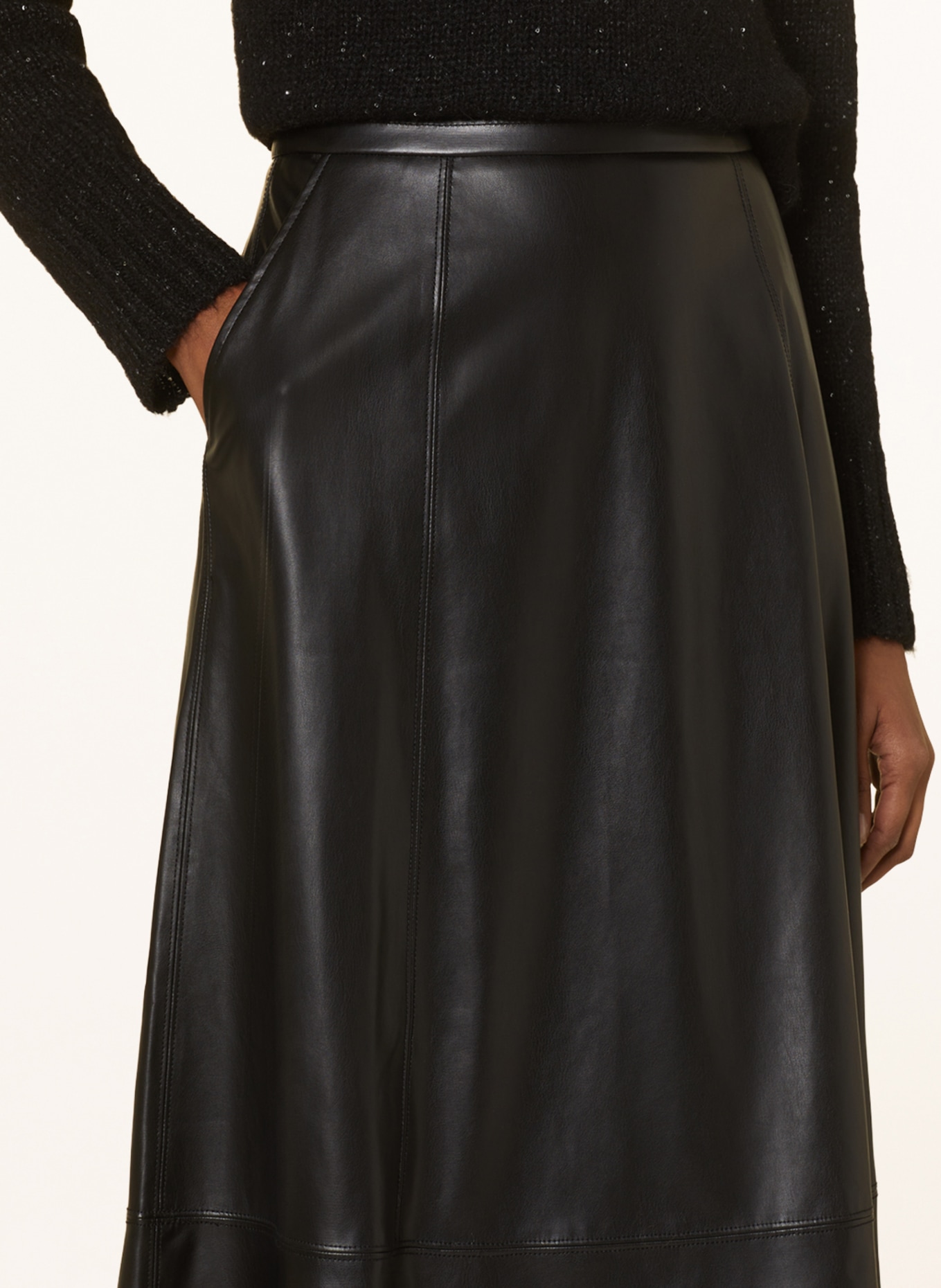 MARELLA Skirt SCHIZZO leather look, Color: BLACK (Image 4)
