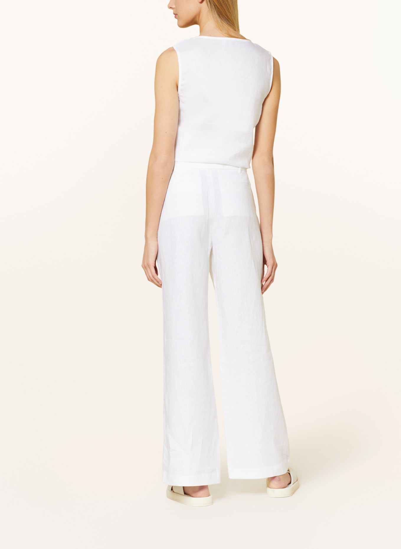 HOBBS Wide leg trousers JACQUI made of linen, Color: WHITE (Image 3)