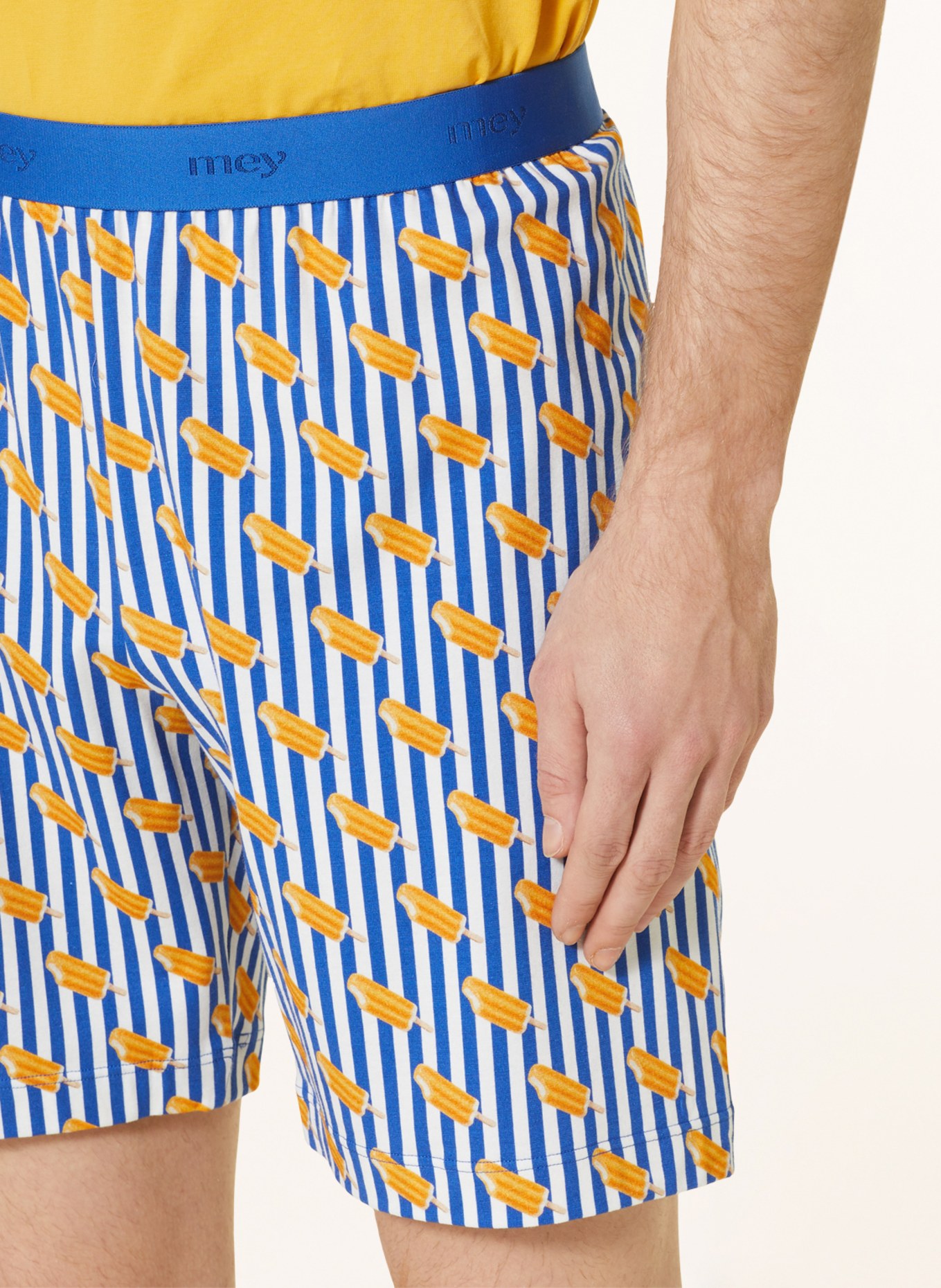 mey Pajama shorts series RE:THINK ICE, Color: BLUE/ WHITE (Image 5)