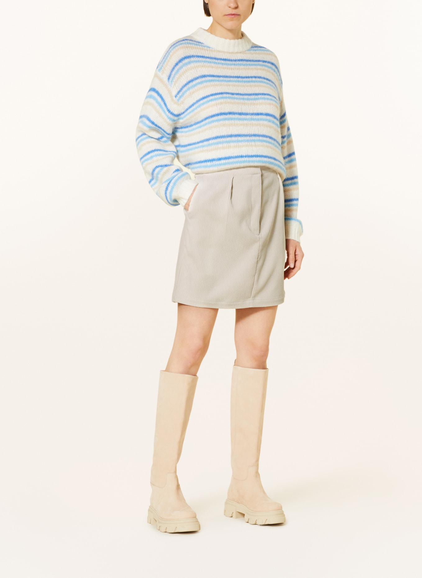 comma casual identity Corduroy skirt, Color: LIGHT BROWN (Image 2)