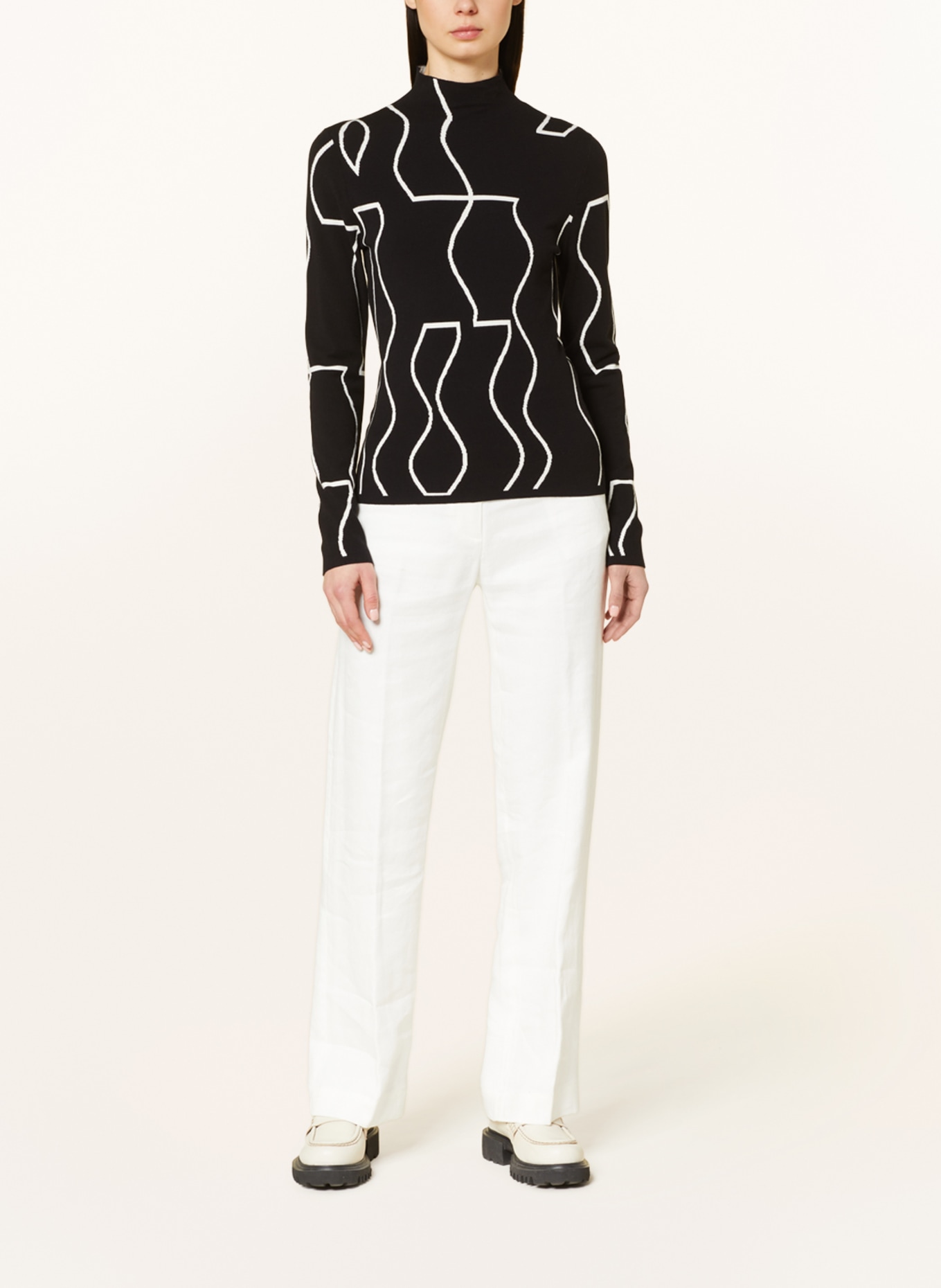 s.Oliver BLACK LABEL Sweater, Color: BLACK/ WHITE (Image 2)