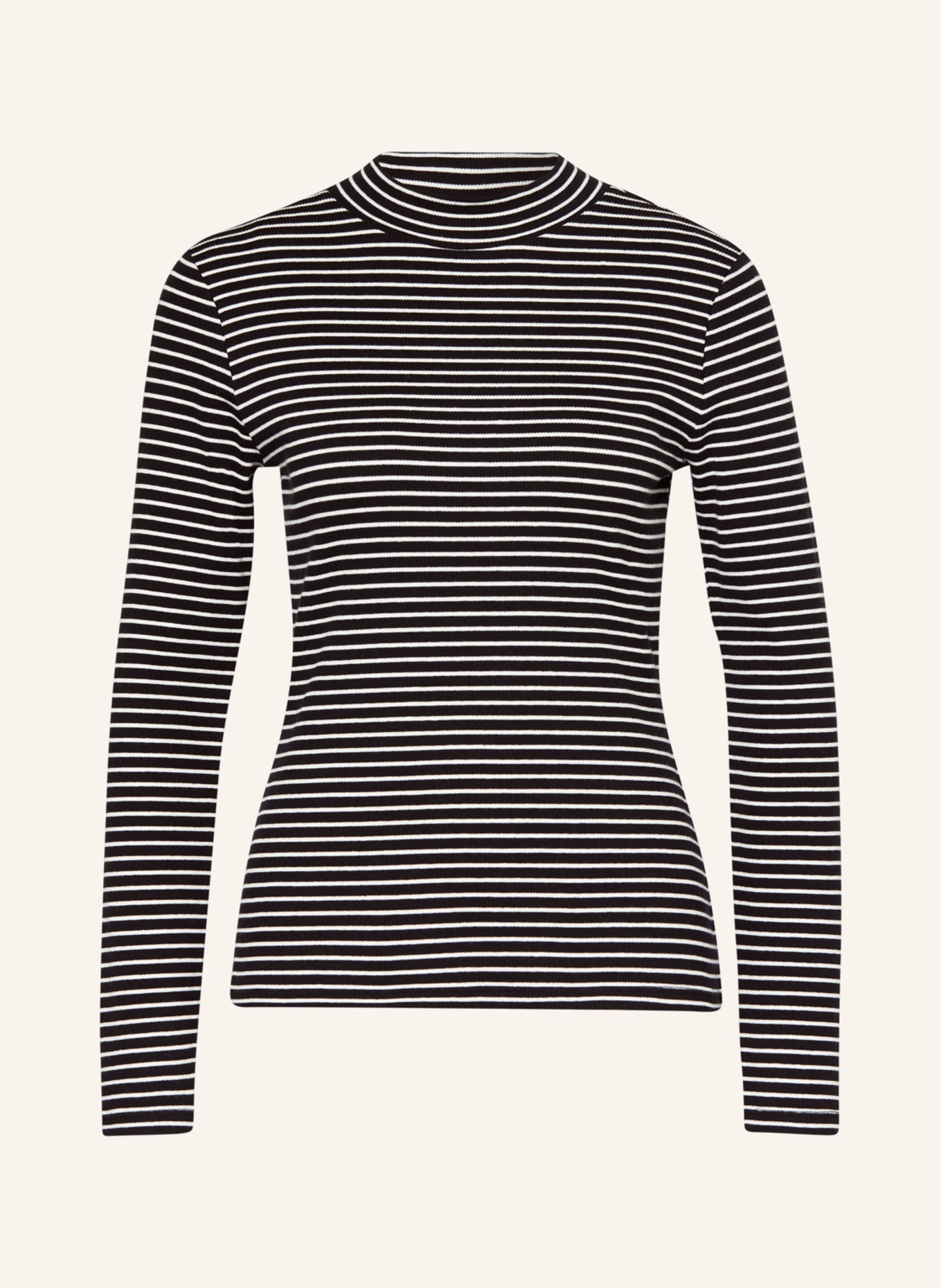 s.Oliver BLACK LABEL Long sleeve shirt in black/ white
