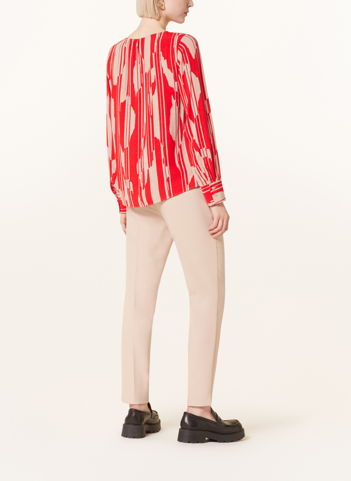 comma Blouse, Color: RED/ BEIGE (Image 3)