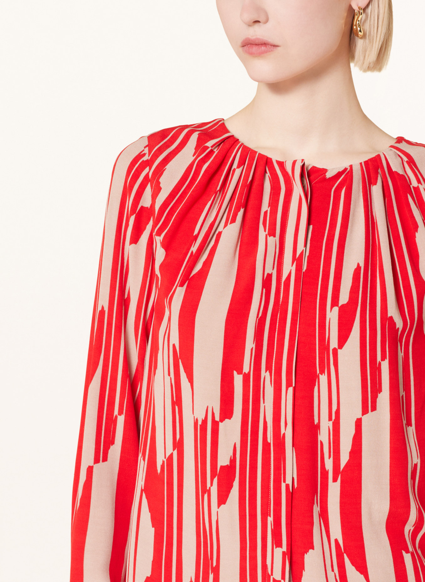 comma Blouse, Color: RED/ BEIGE (Image 4)