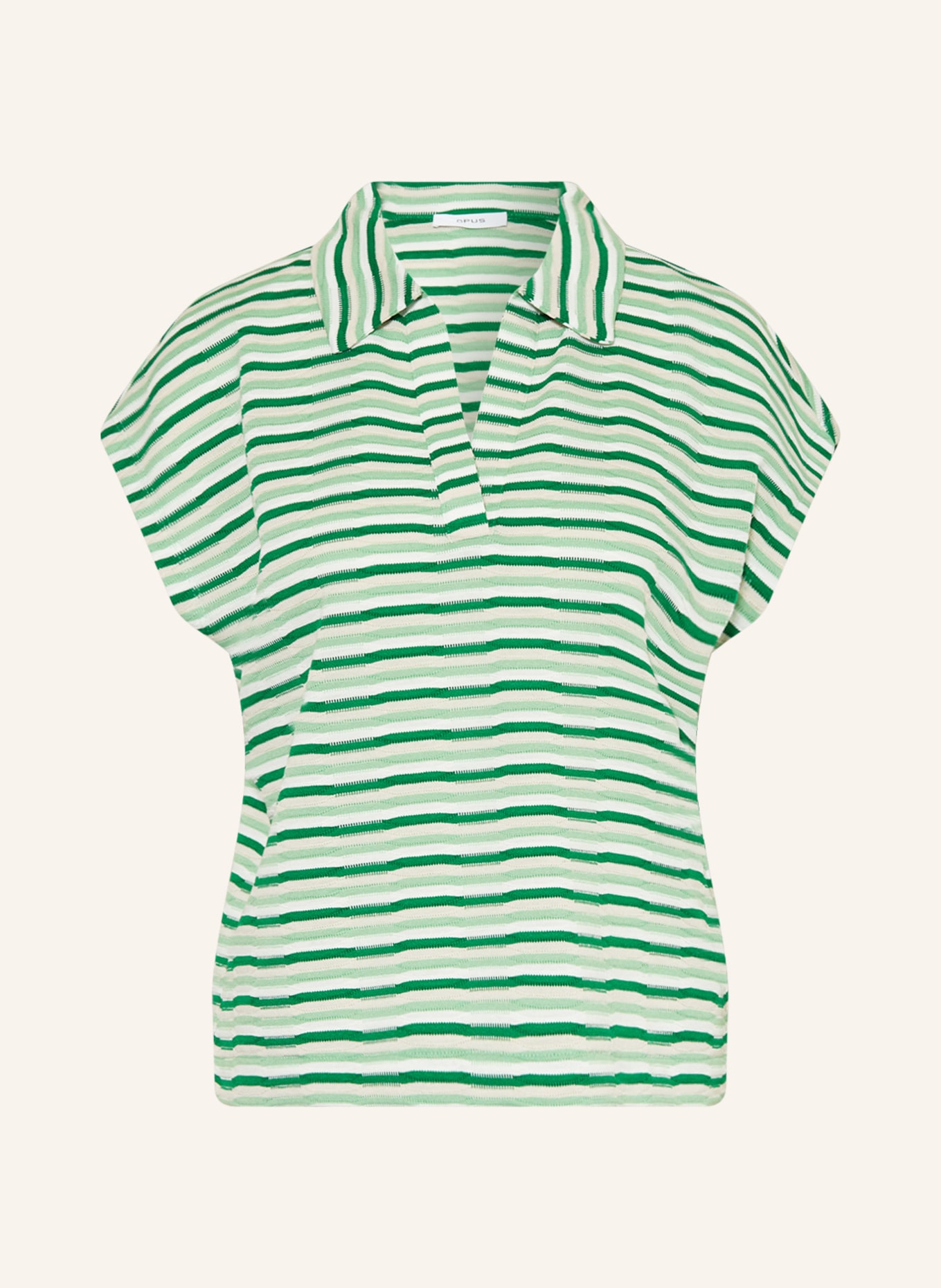 OPUS T-shirt SOPOLO, Color: WHITE/ GREEN/ LIGHT GREEN (Image 1)