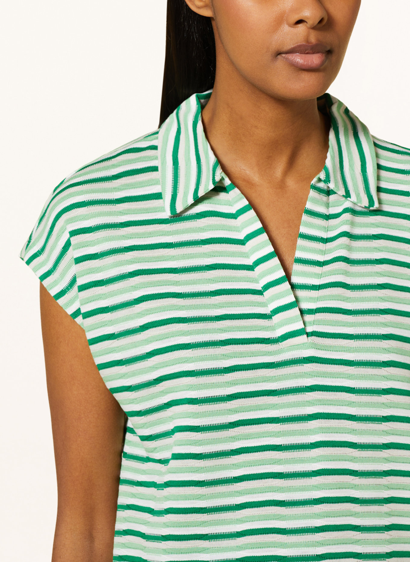 OPUS T-shirt SOPOLO, Color: WHITE/ GREEN/ LIGHT GREEN (Image 4)