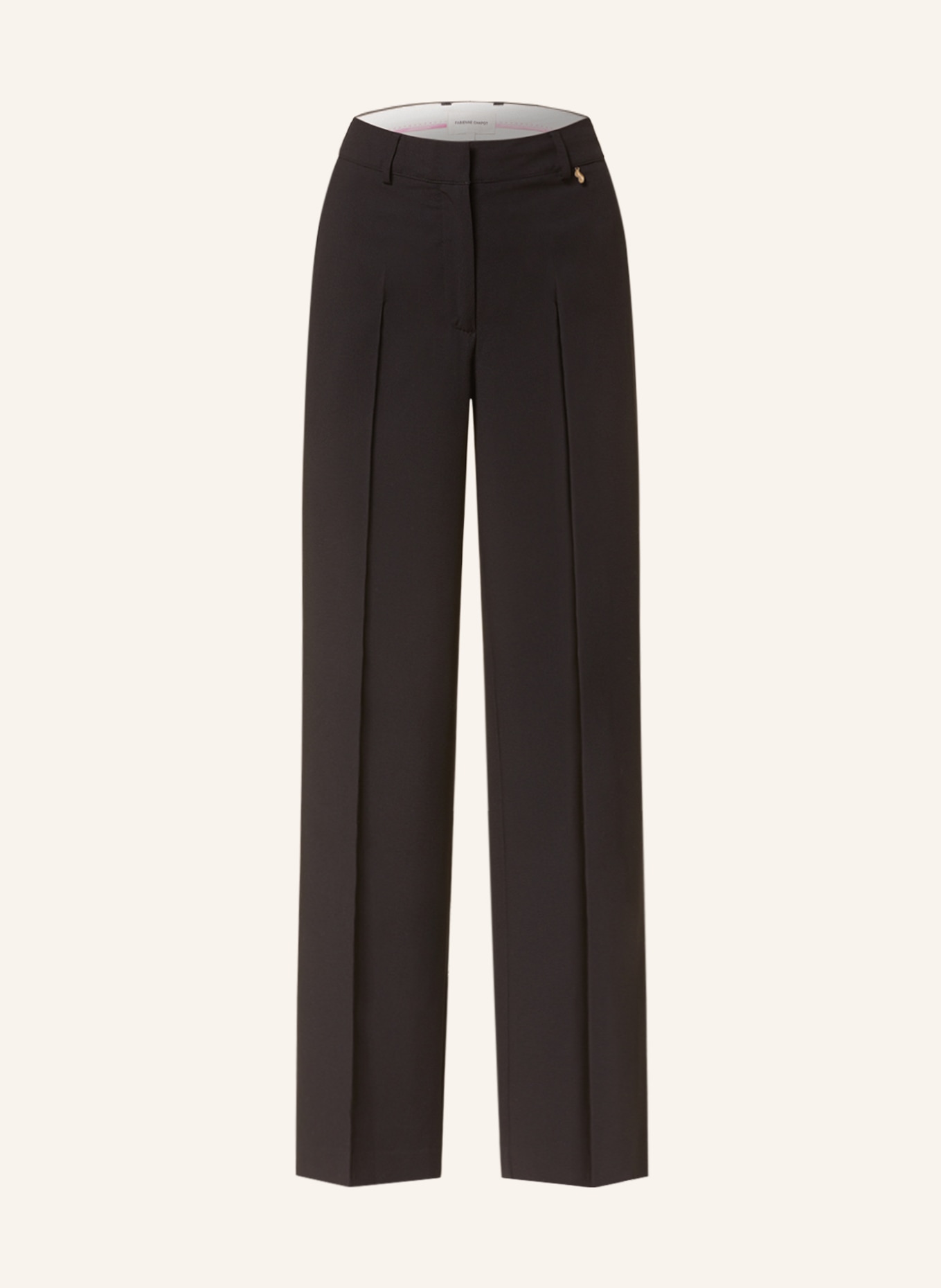 FABIENNE CHAPOT Wide leg trousers NOACH with embroidery, Color: BLACK (Image 1)