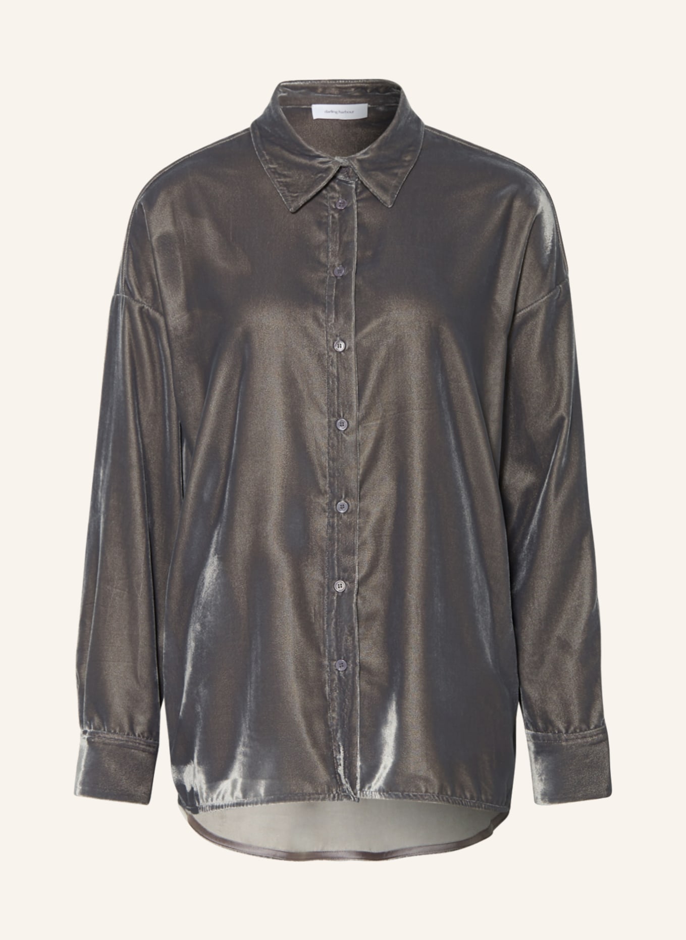 darling harbour Shirt blouse in velvet, Color: GRAY (Image 1)
