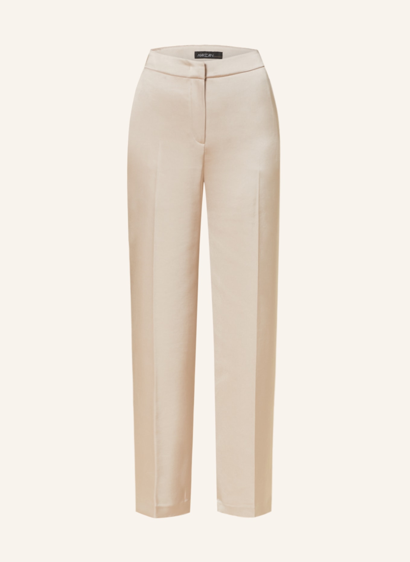 MARC CAIN Wide leg trousers WUKARI in satin, Color: 646 warm stone (Image 1)