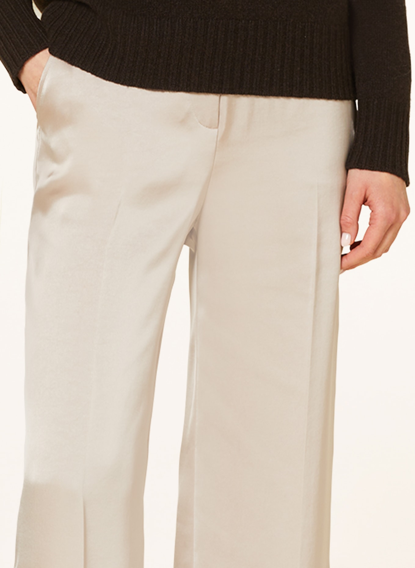 MARC CAIN Wide leg trousers WUKARI in satin, Color: 646 warm stone (Image 5)