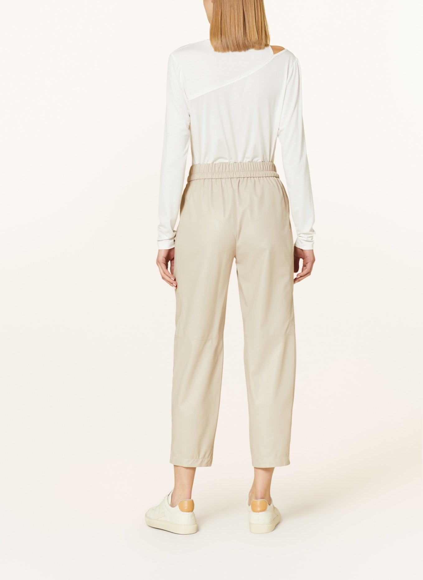 MARC CAIN Trousers RANCHI in leather look, Color: 646 warm stone (Image 3)