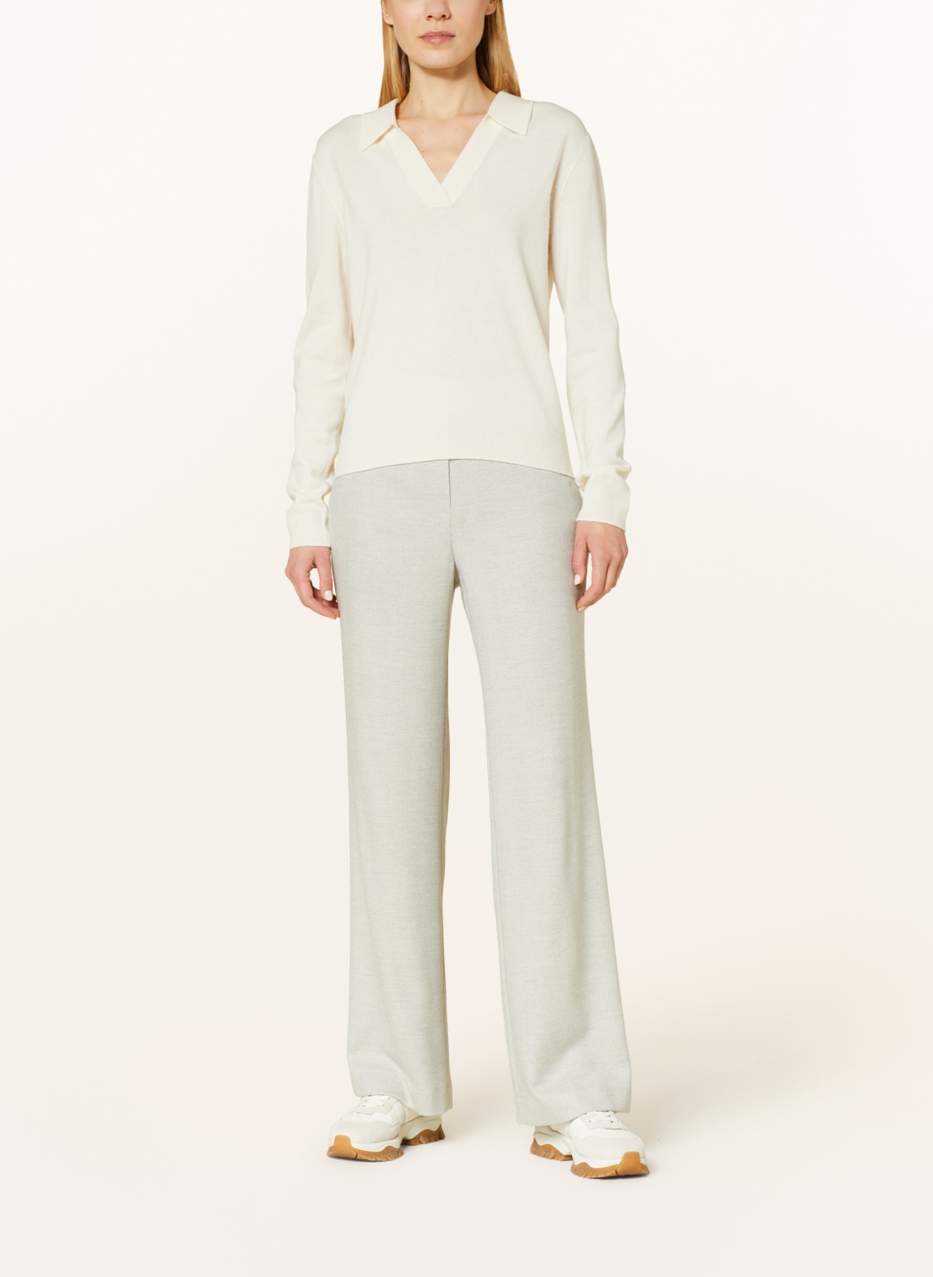 MARC CAIN Wide leg trousers WASHINGTON, Color: 810 silver grey (Image 2)