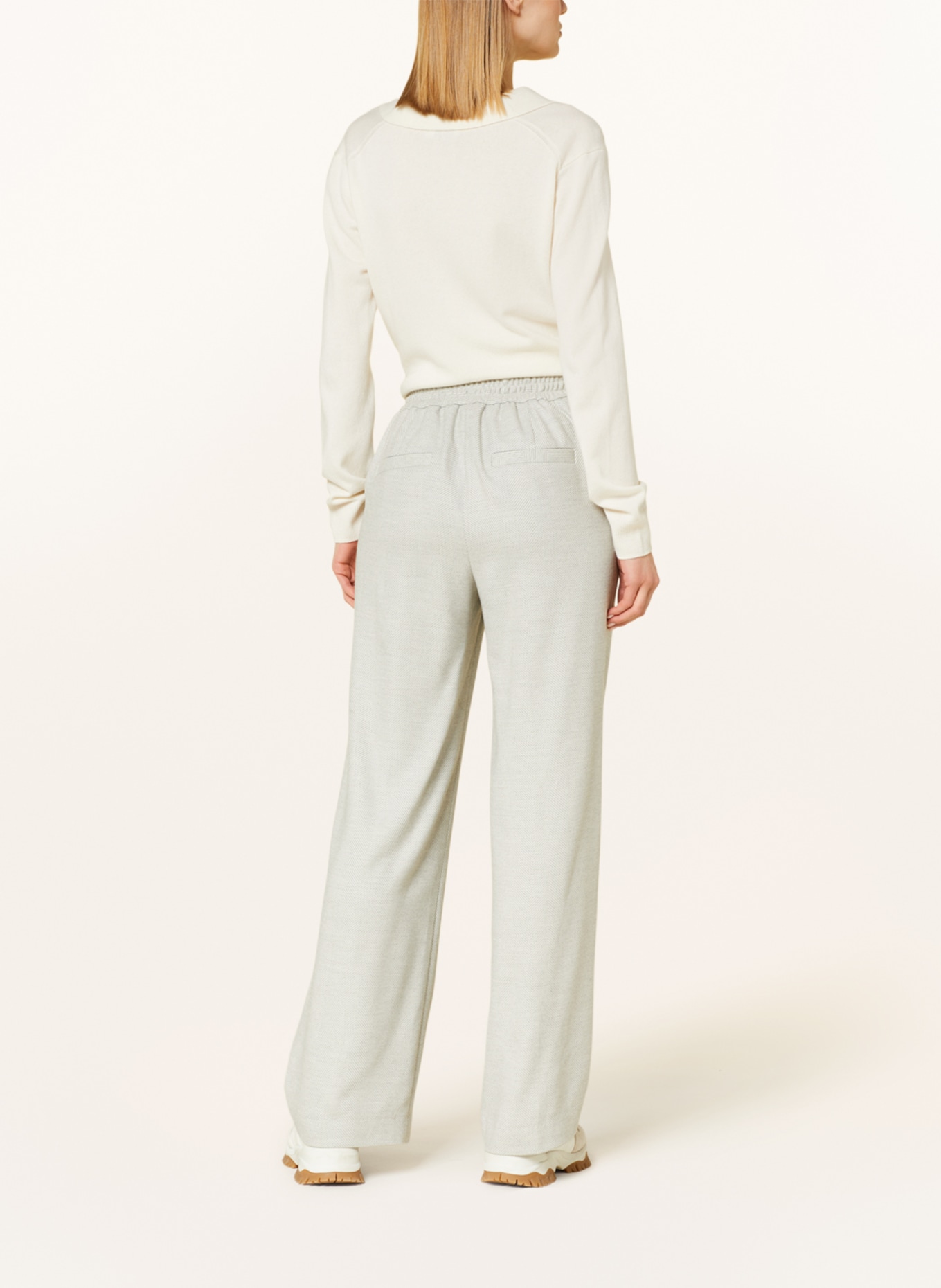 MARC CAIN Wide leg trousers WASHINGTON, Color: 810 silver grey (Image 3)