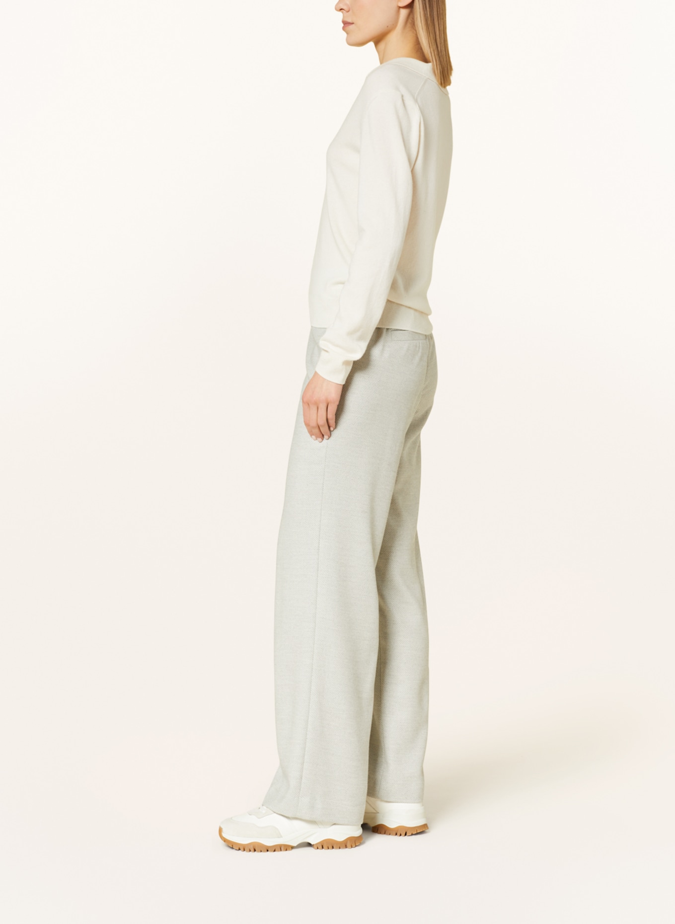 MARC CAIN Wide leg trousers WASHINGTON, Color: 810 silver grey (Image 4)