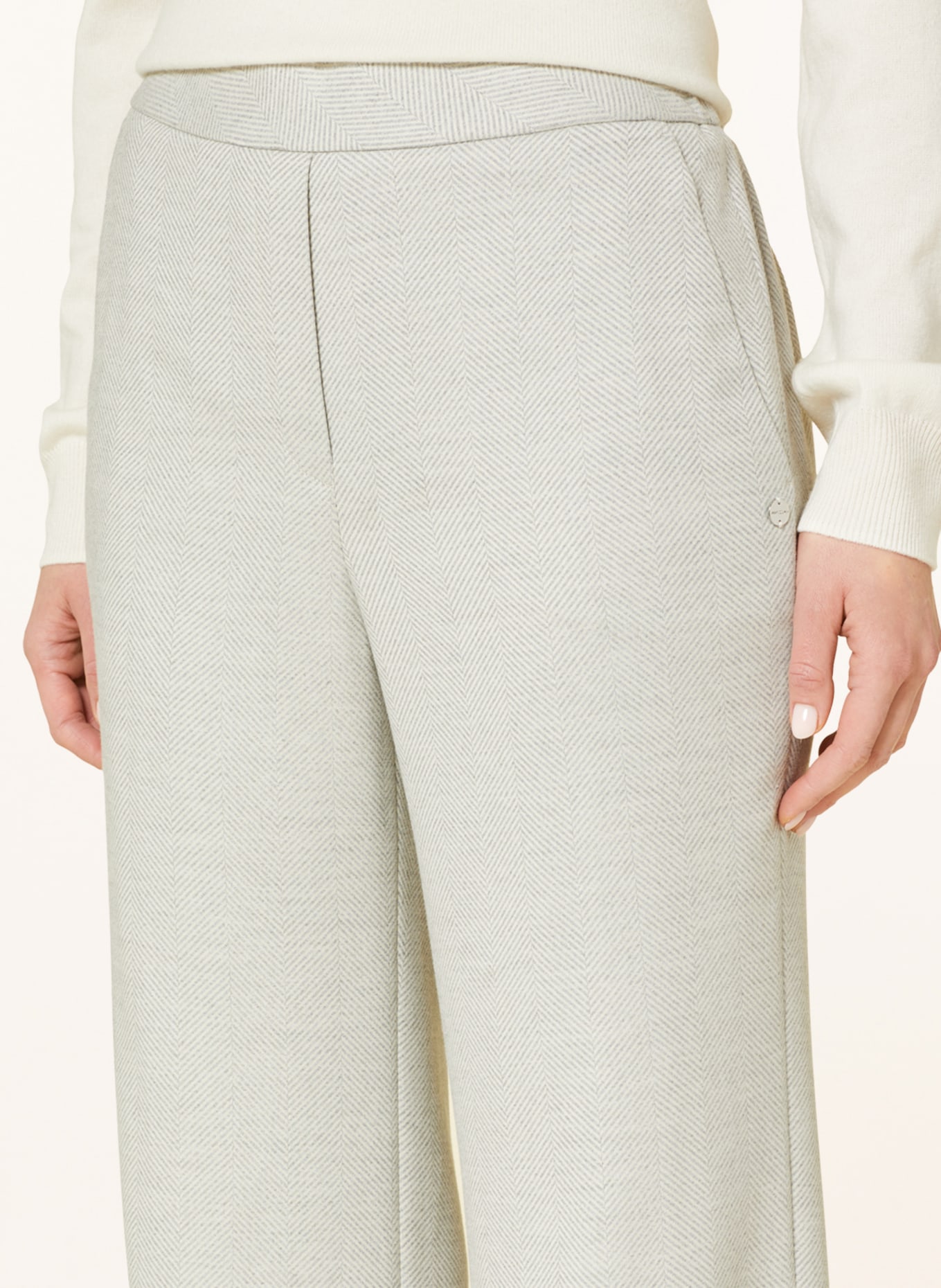 MARC CAIN Wide leg trousers WASHINGTON, Color: 810 silver grey (Image 5)